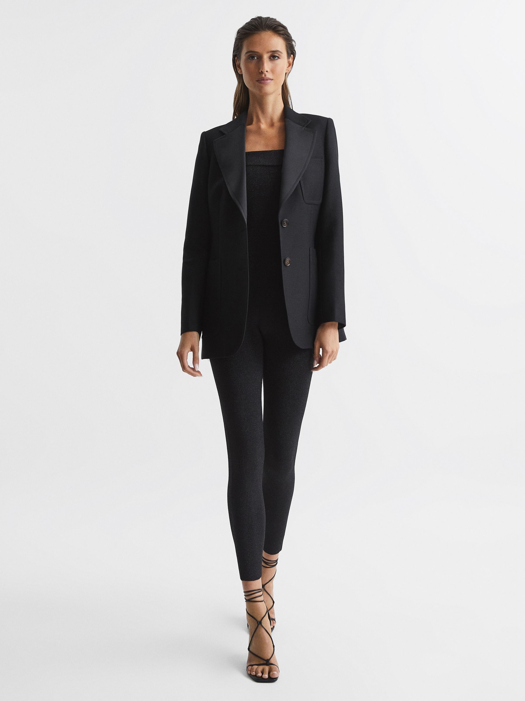 Single Breasted Tailored Blazer in Black - Image 3 of 6