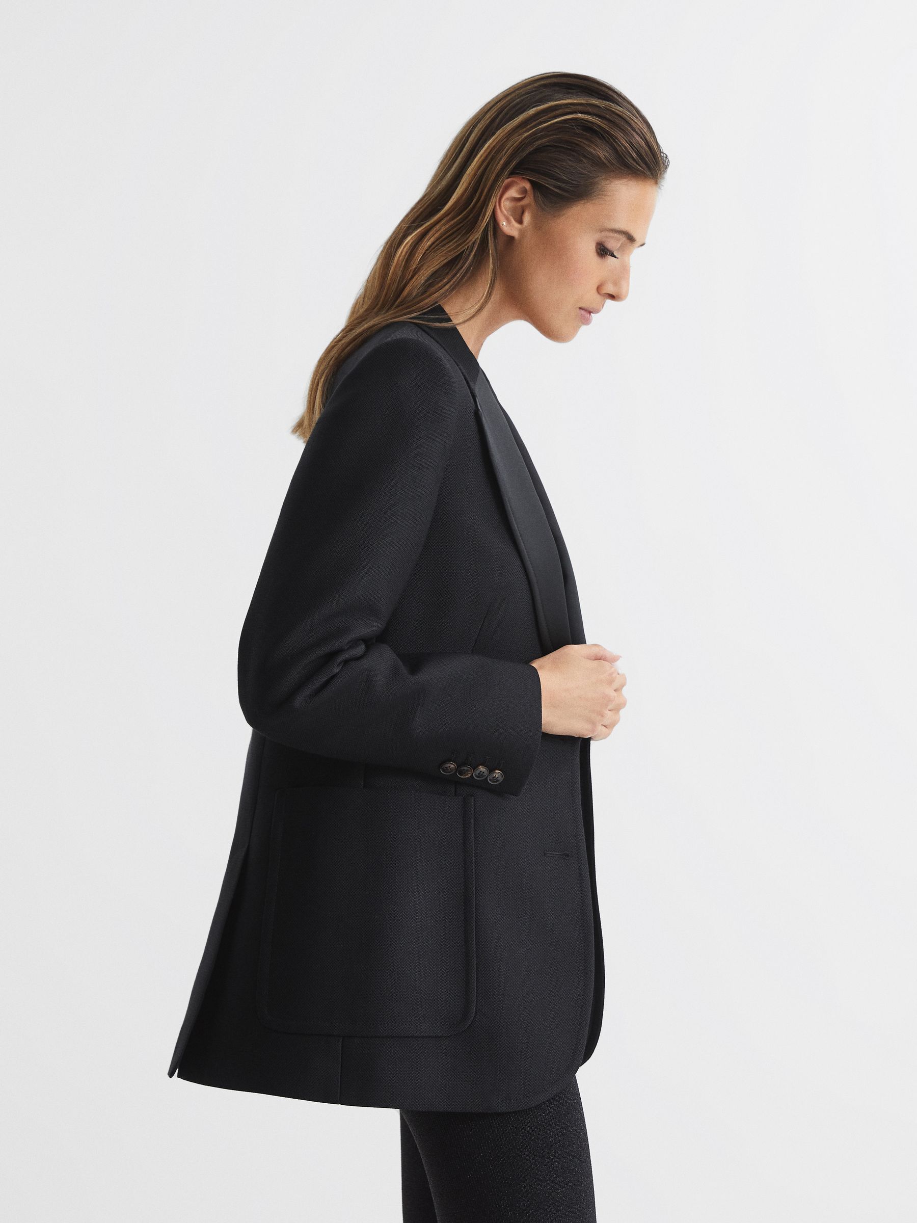 Single Breasted Tailored Blazer in Black - Image 6 of 6