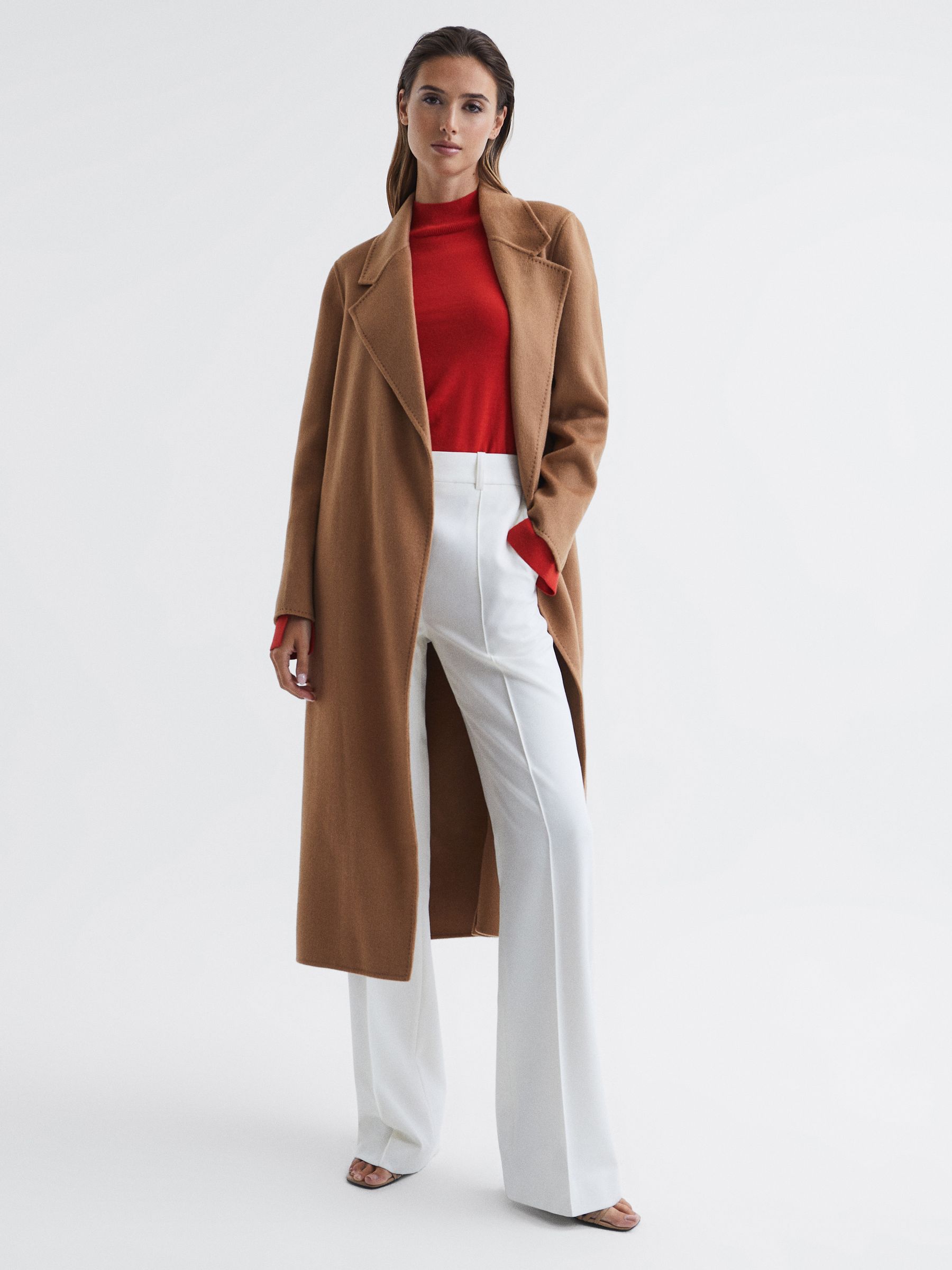 Merino Wool Split Sleeve Jumper in Red - Image 7 of 7
