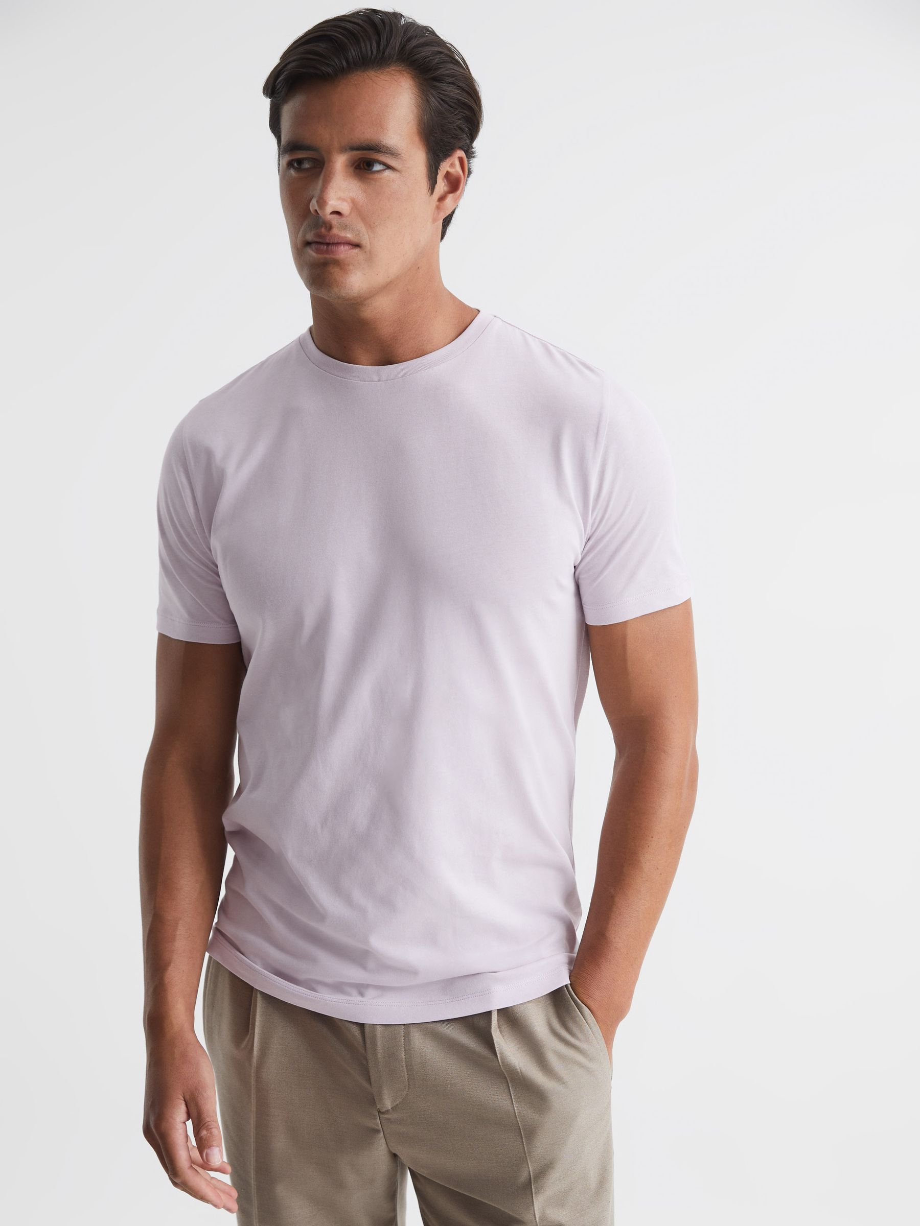 Crew Neck T-shirt in Lilac - Image 1 of 6