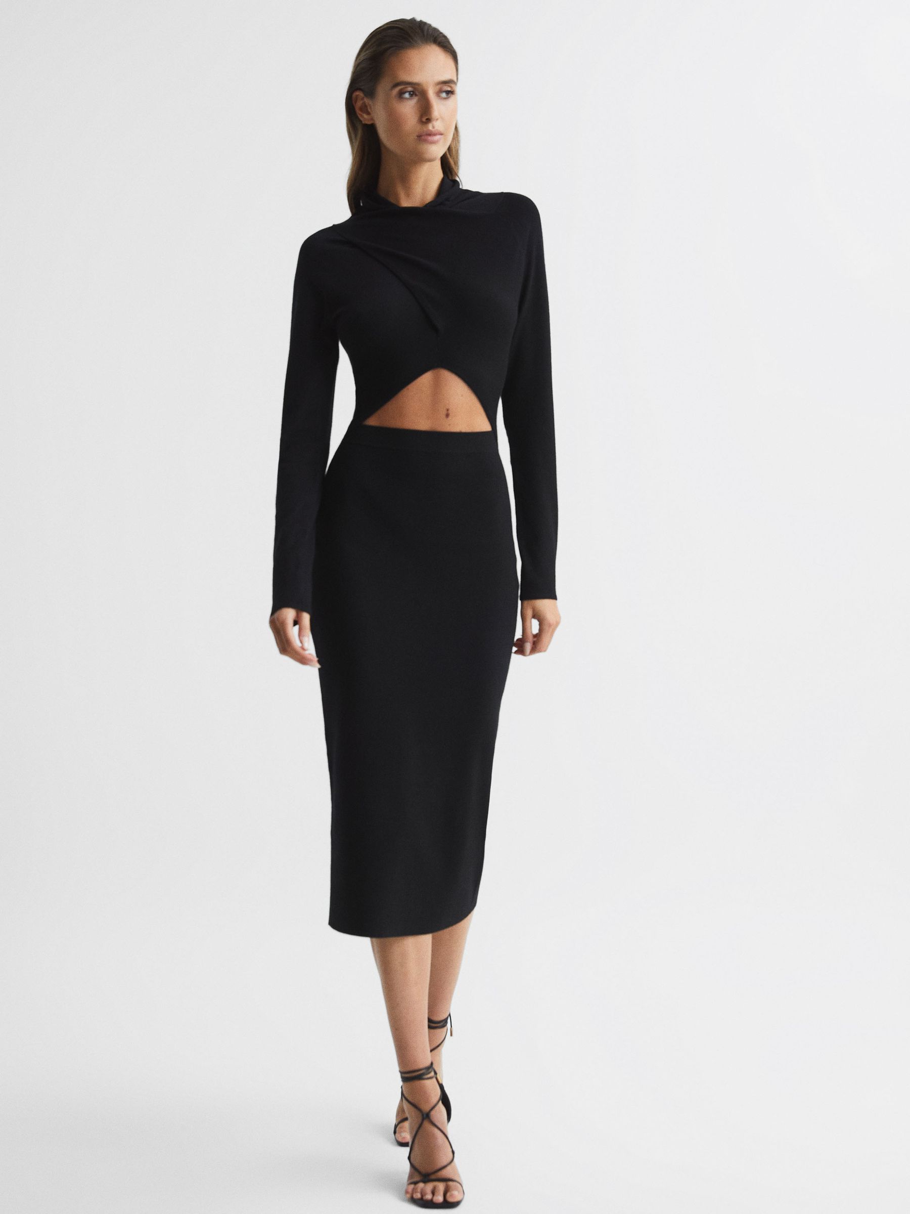 Cut-Out Dress in Black - Image 1 of 6