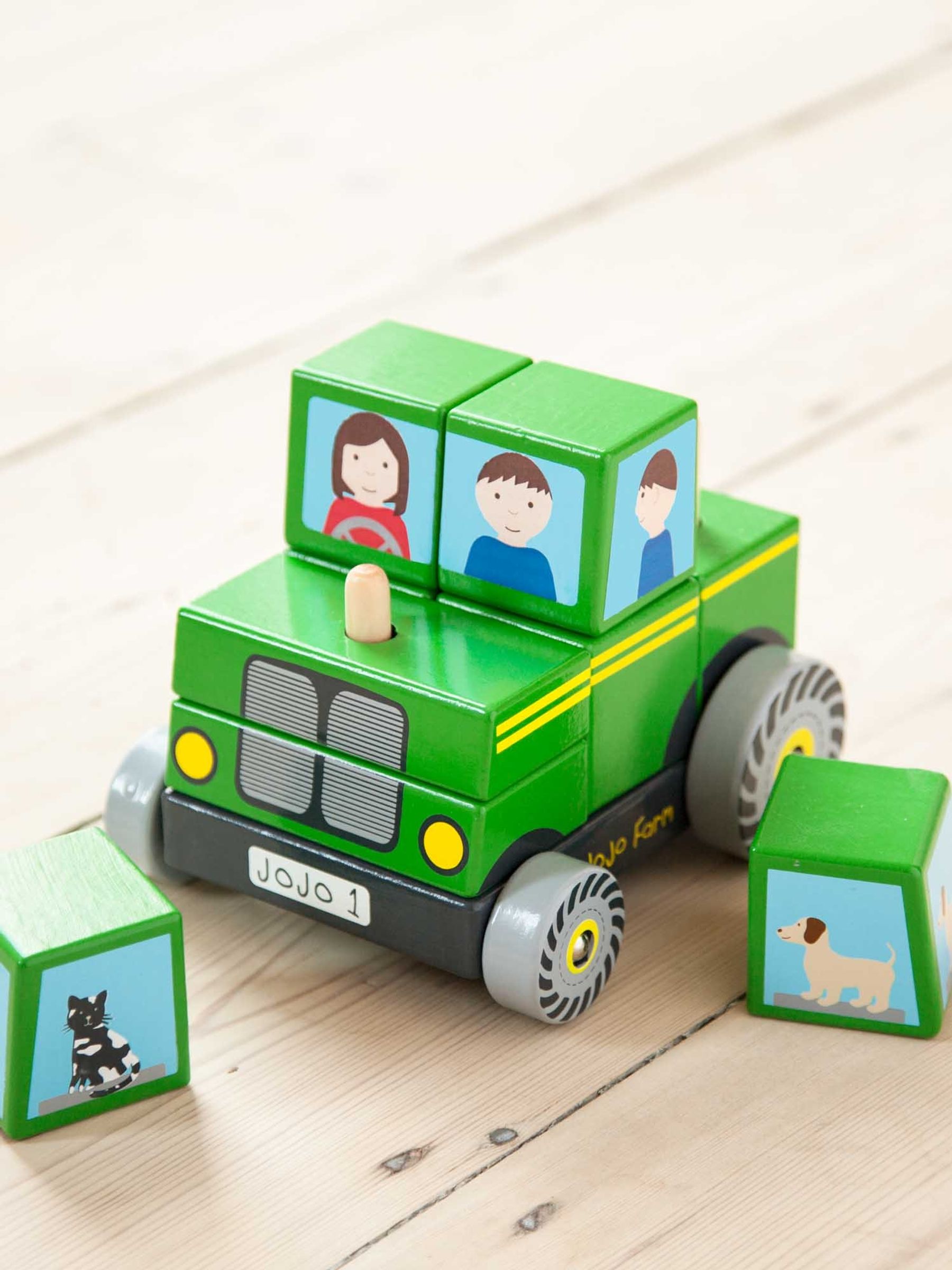 Farm Tractor Wooden Block Stacker - Image 1 of 3
