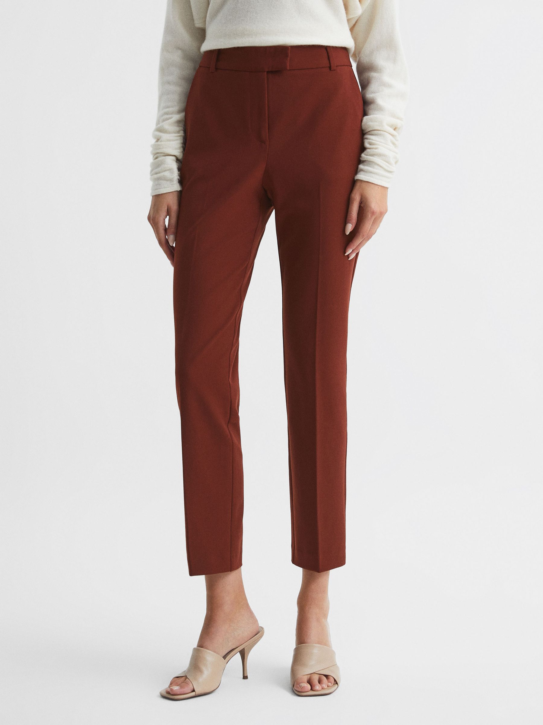 Slim Fit Tailored Trousers in Red - Image 1 of 5 Slim Fit Tailored Trousers in Red - Image 1 of 5