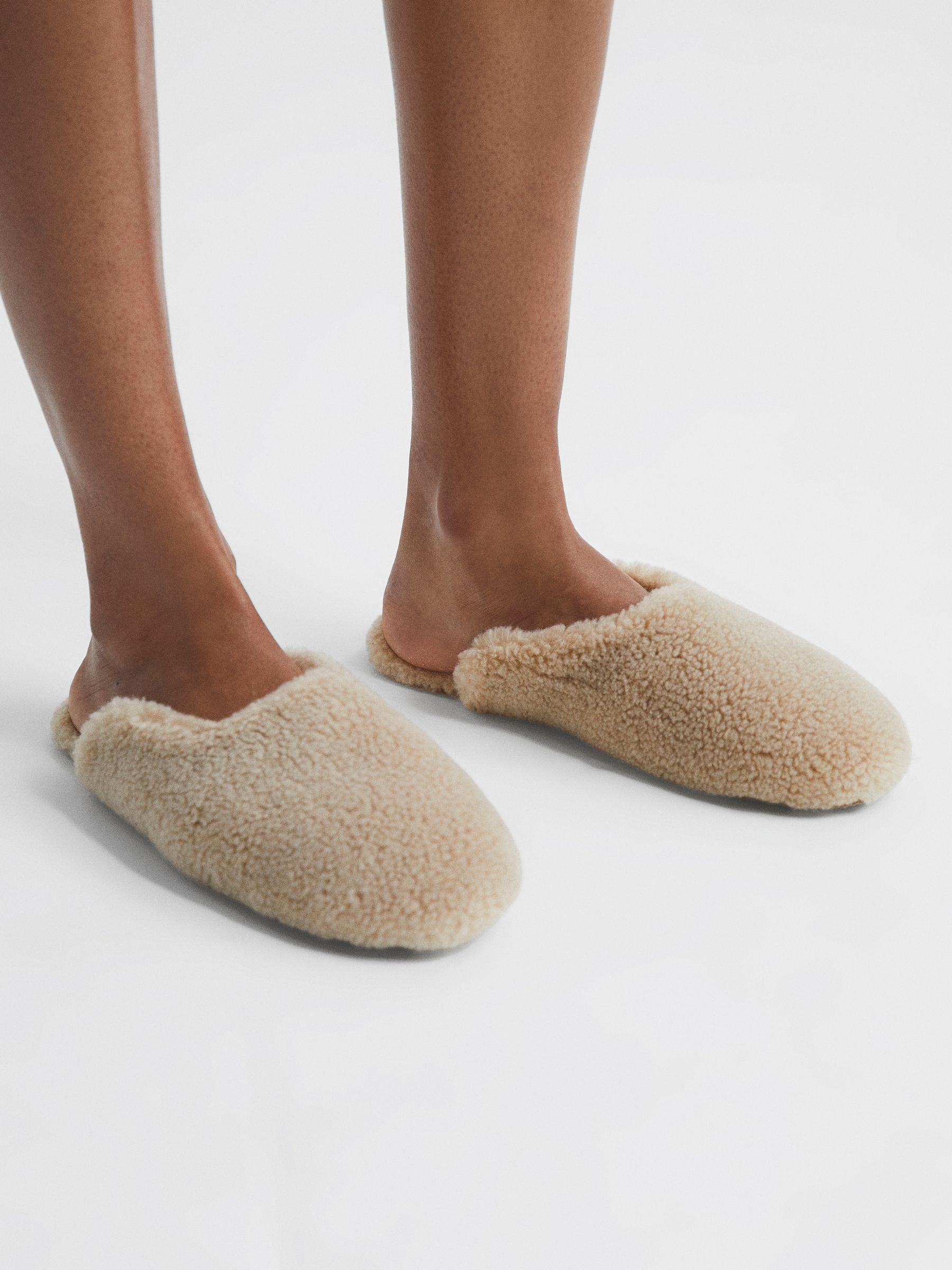 Faux Shearling Slippers in Camel - Image 2 of 6 Faux Shearling Slippers in Camel - Image 2 of 6