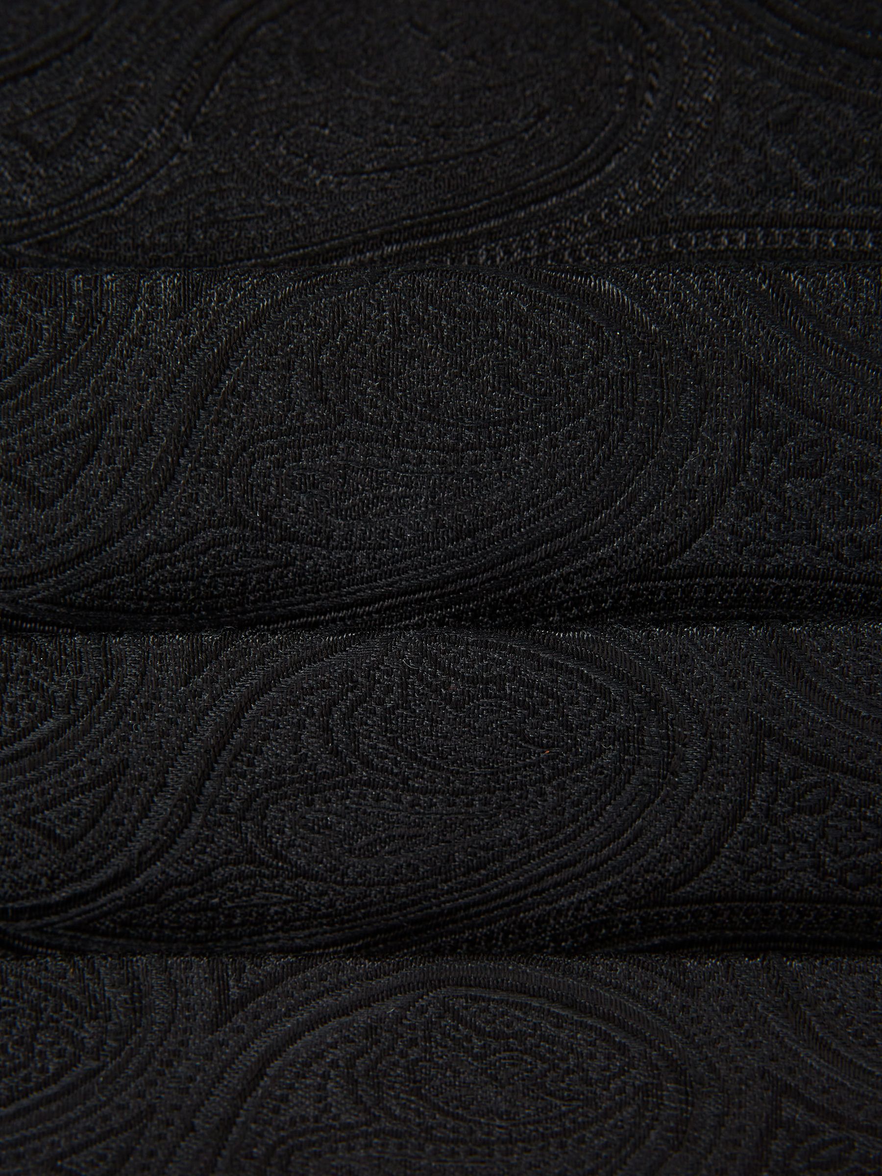 Wool Blend Patterned Cummerbund Tie in Black - Image 2 of 5