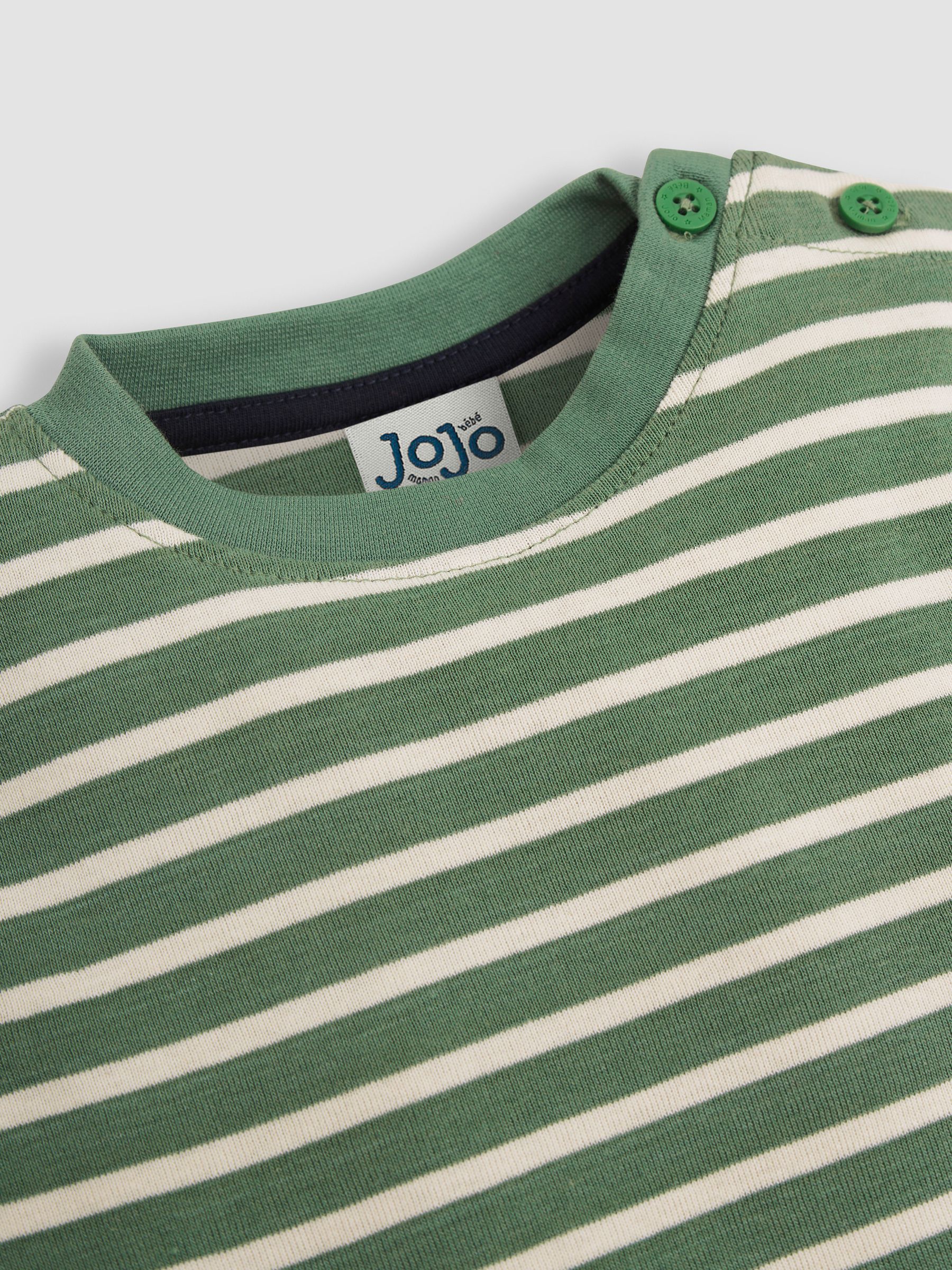 Khaki Green Breton Long Sleeved Top - Image 2 of 5