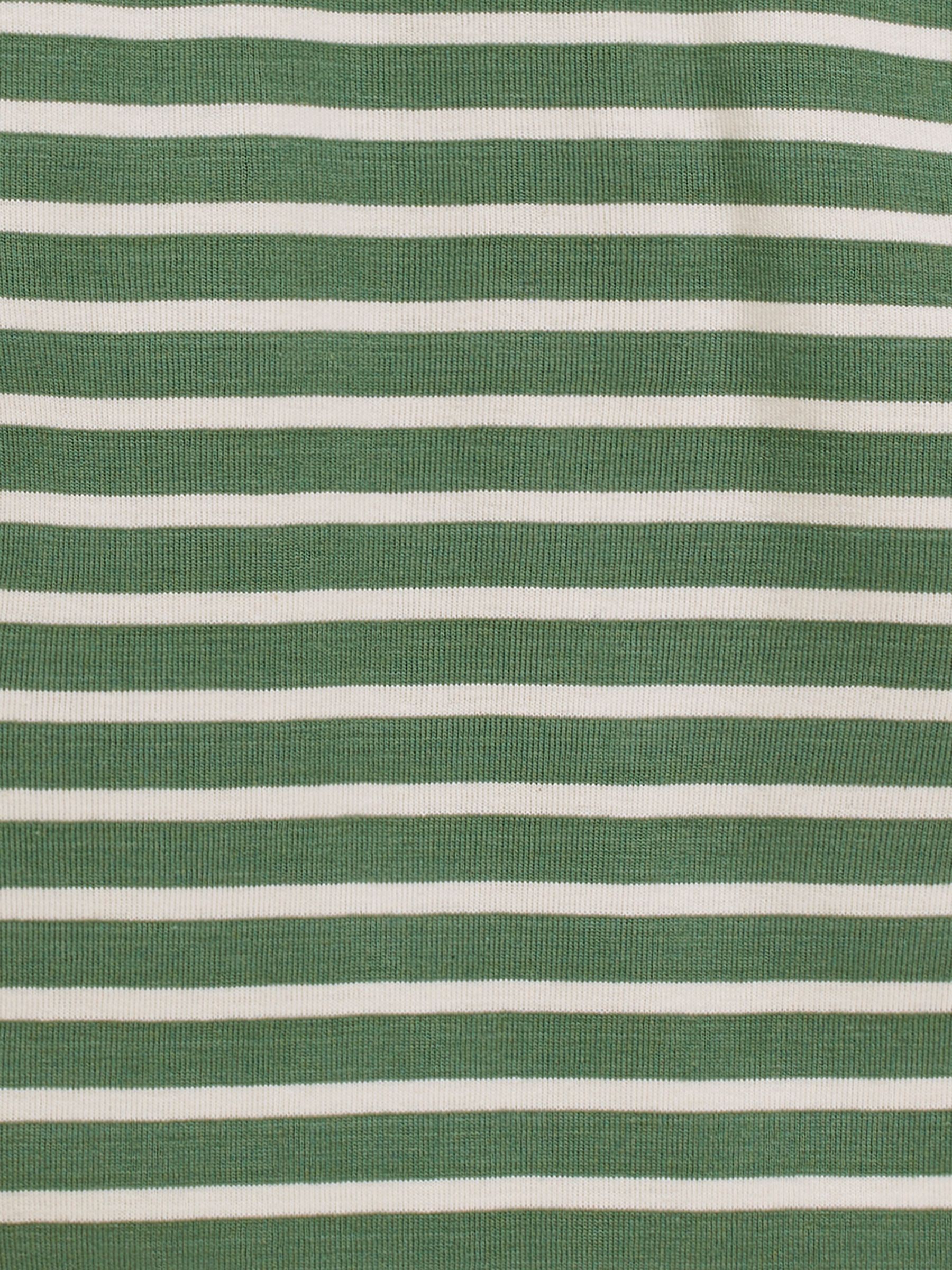 Khaki Green Breton Long Sleeved Top - Image 3 of 5