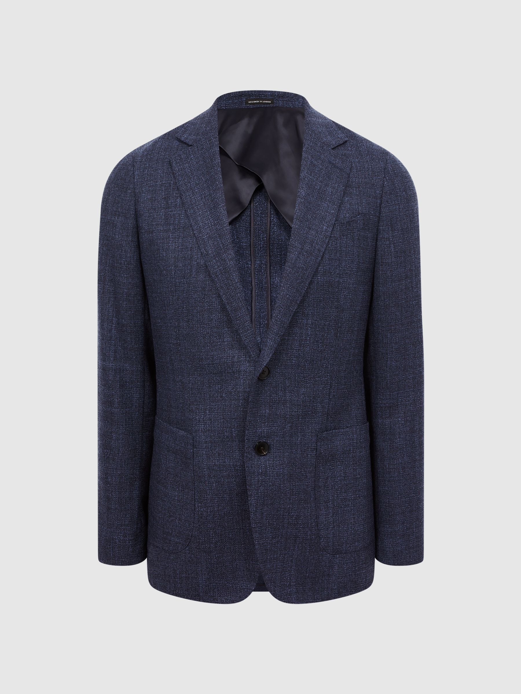 Single Breasted Patch Pocket Blazer in Indigo - Image 2 of 7