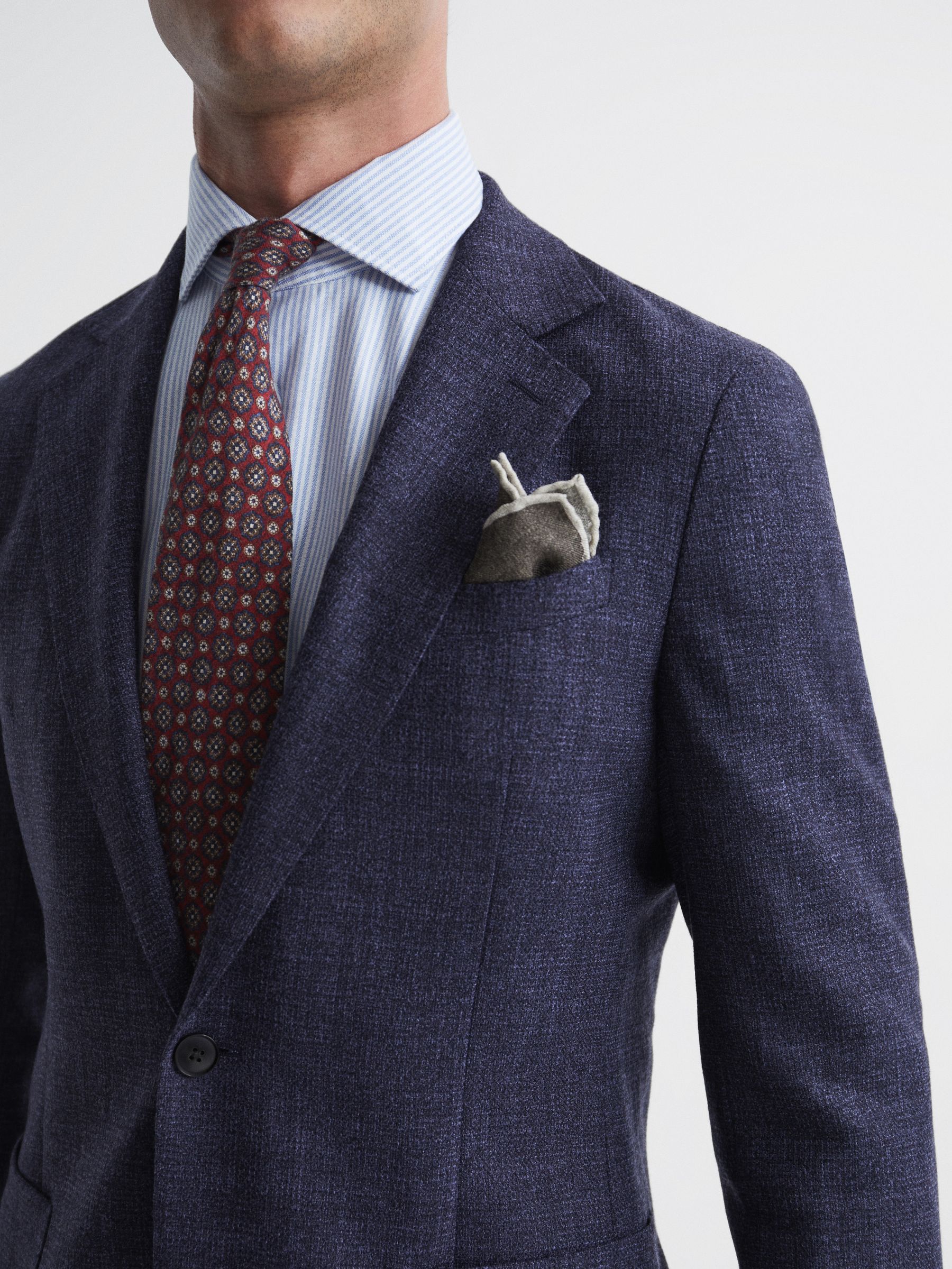 Single Breasted Patch Pocket Blazer in Indigo - Image 4 of 7