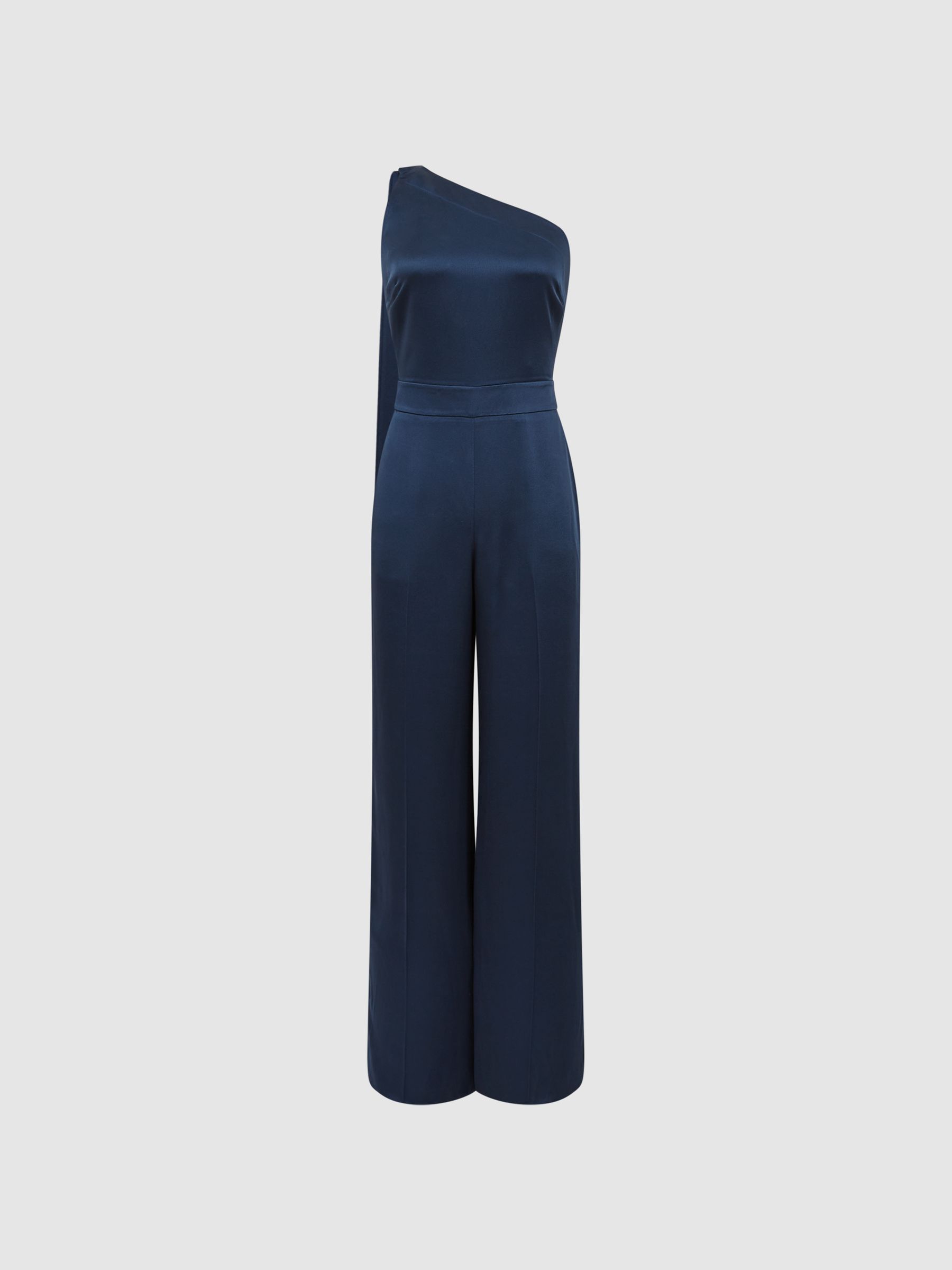 Bridesmaid One Shoulder Jumpsuit in Navy - Image 2 of 6