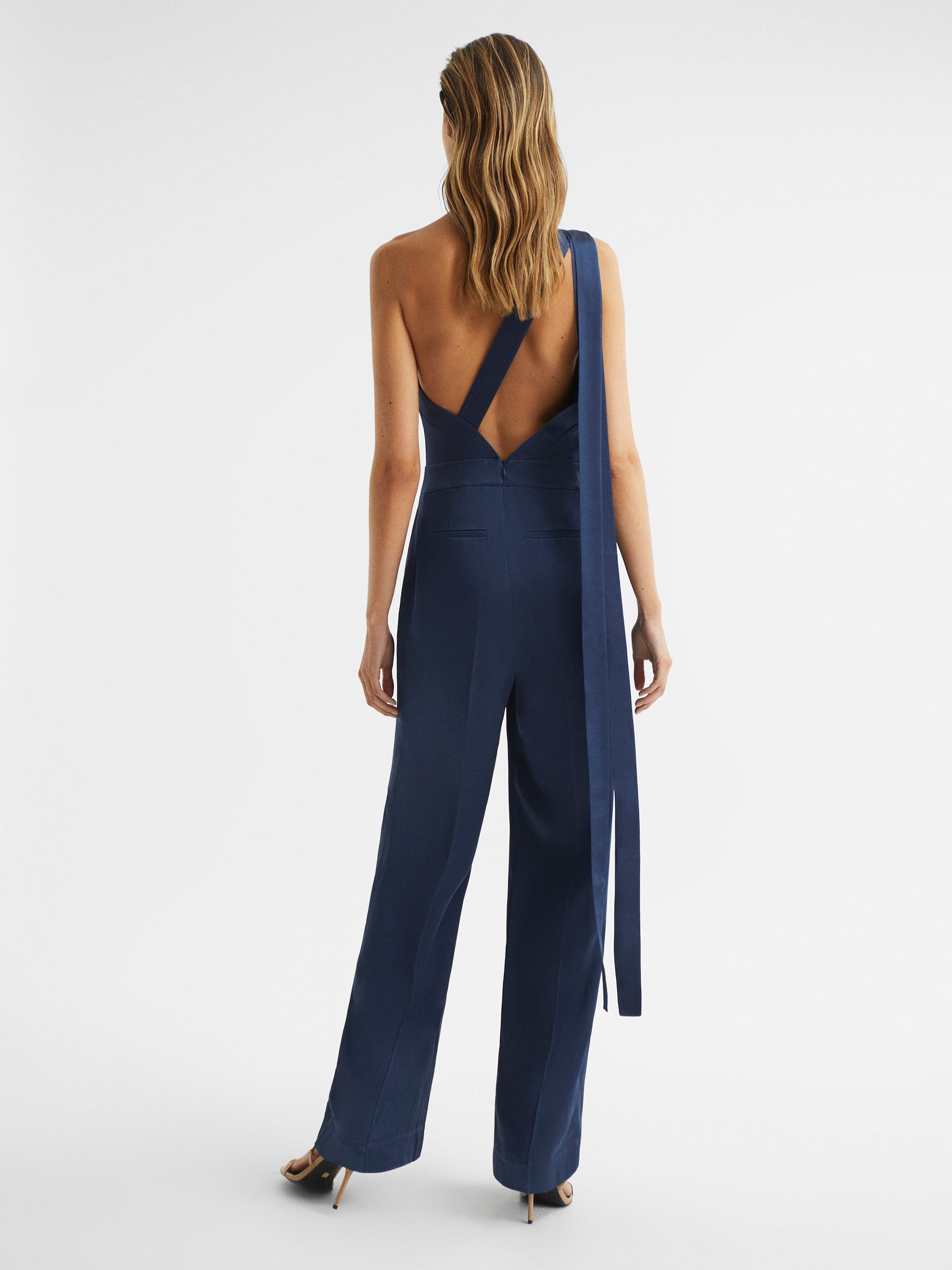 Bridesmaid One Shoulder Jumpsuit in Navy - Image 5 of 6