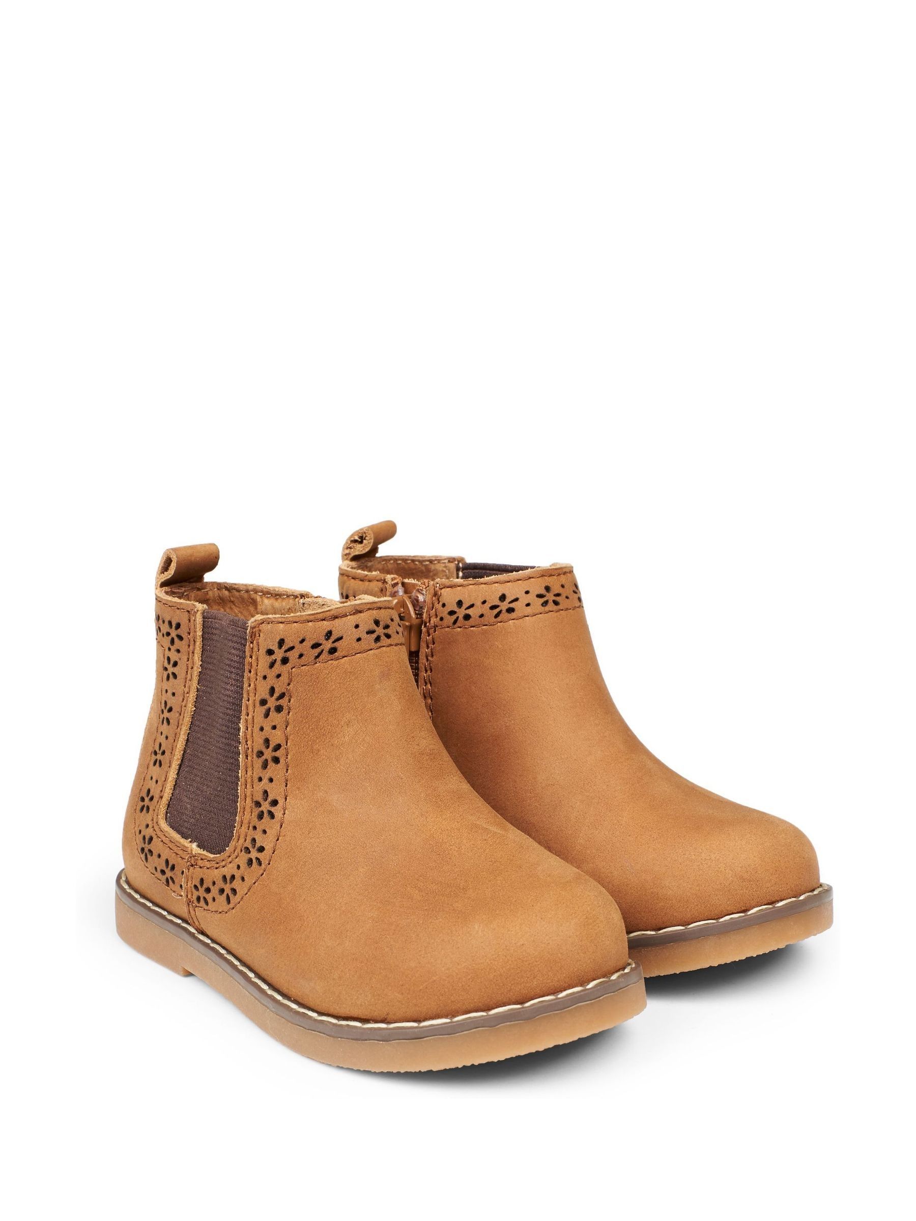 Brown Pretty Leather Chelsea Boots - Image 1 of 3