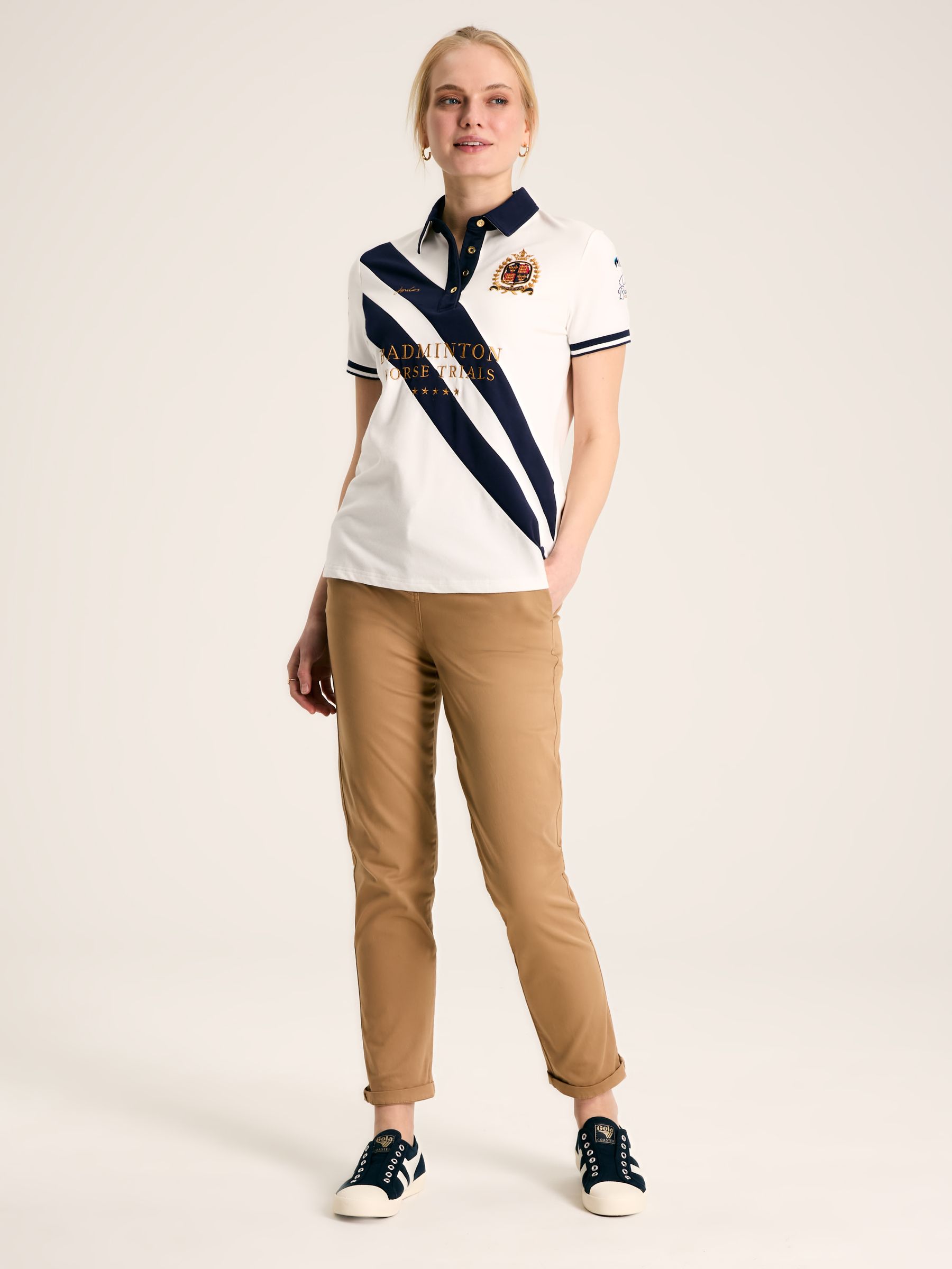 Official Badminton Cream & Navy Polo Shirt - Image 3 of 8