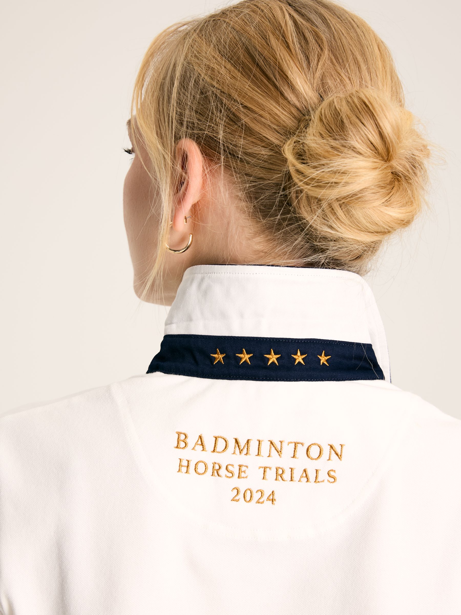 Official Badminton Cream & Navy Polo Shirt - Image 6 of 8