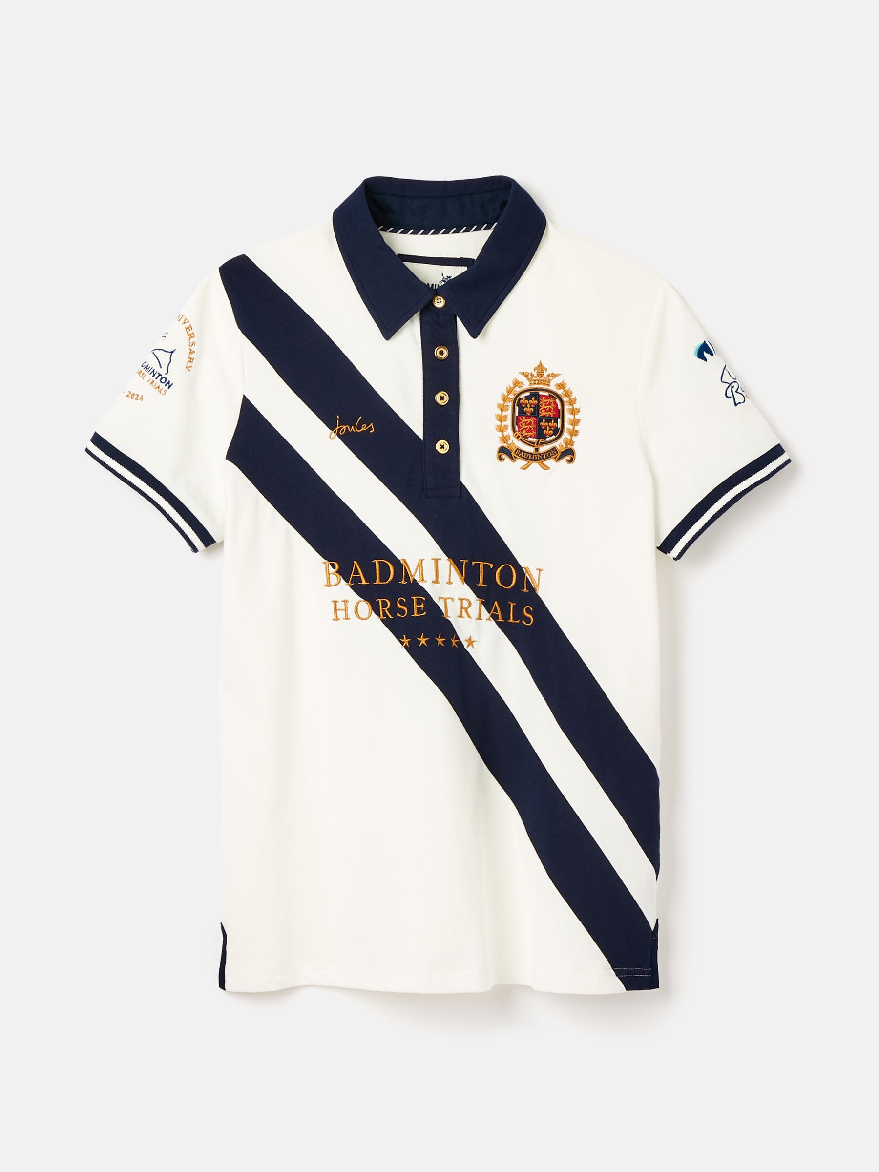 Official Badminton Cream & Navy Polo Shirt - Image 8 of 8