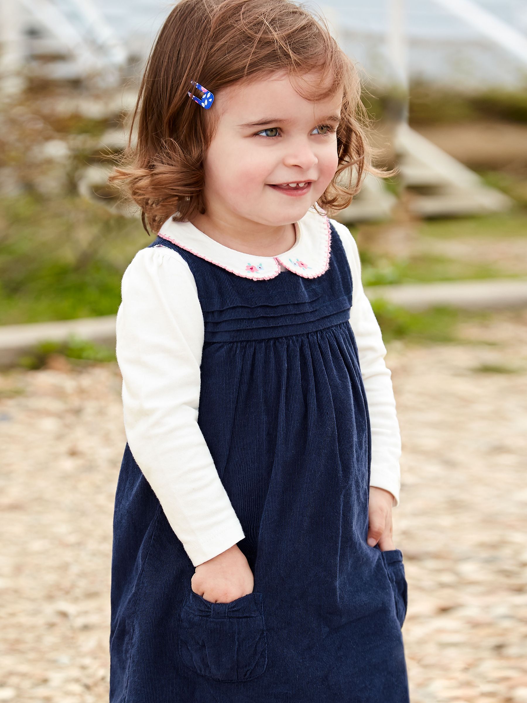 Floral Embroidered Peter Pan Collar Top in Cream - Image 1 of 2