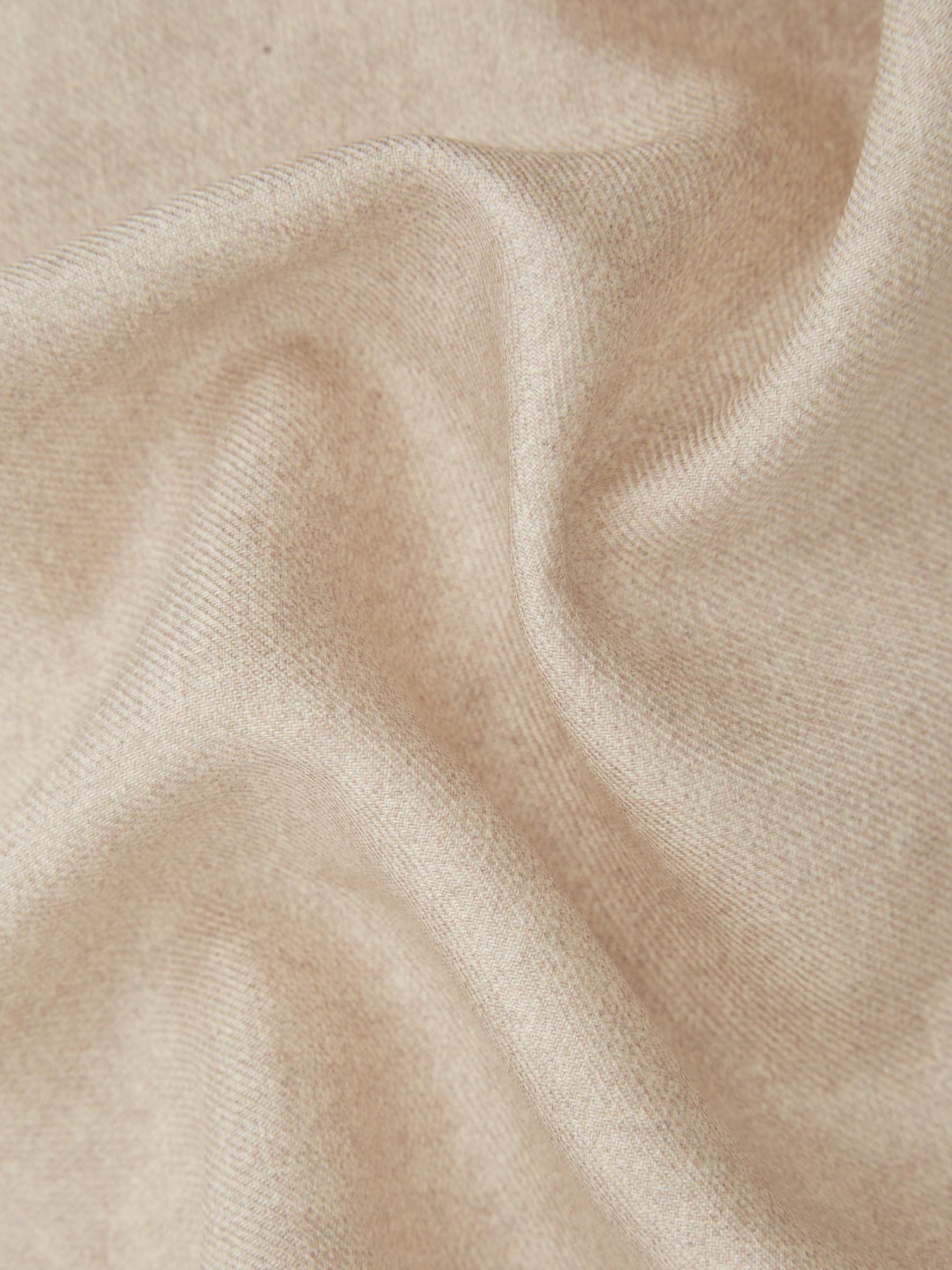 Wool-Silk Blend Pocket Square in Oatmeal - Image 5 of 5