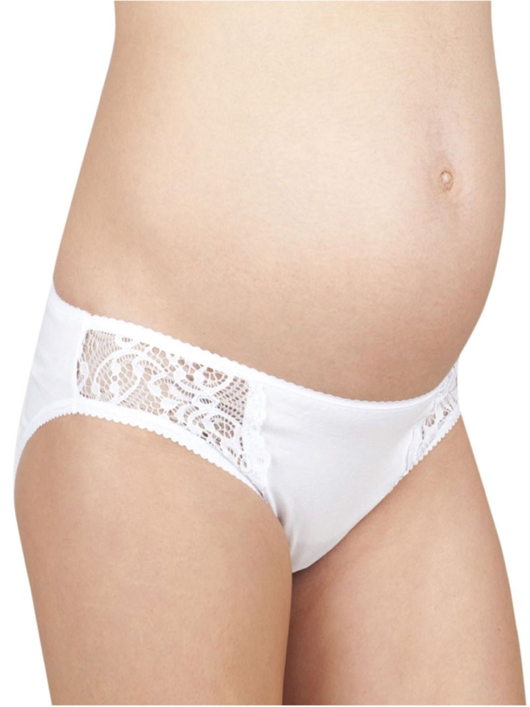 White 3-Pack Lace Trim Maternity Knickers - Image 4 of 4