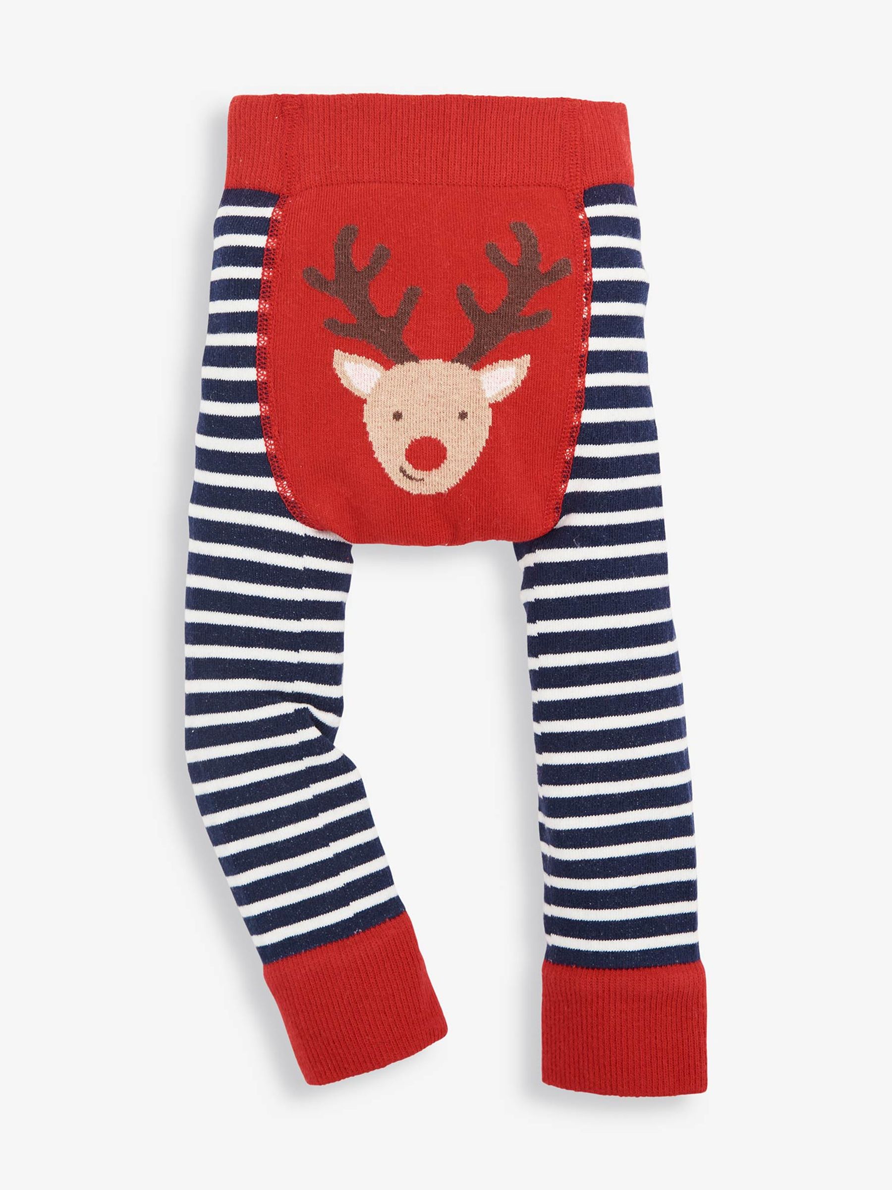 Red Christmas Cotton Blend Stripe Baby Leggings - Image 3 of 5
