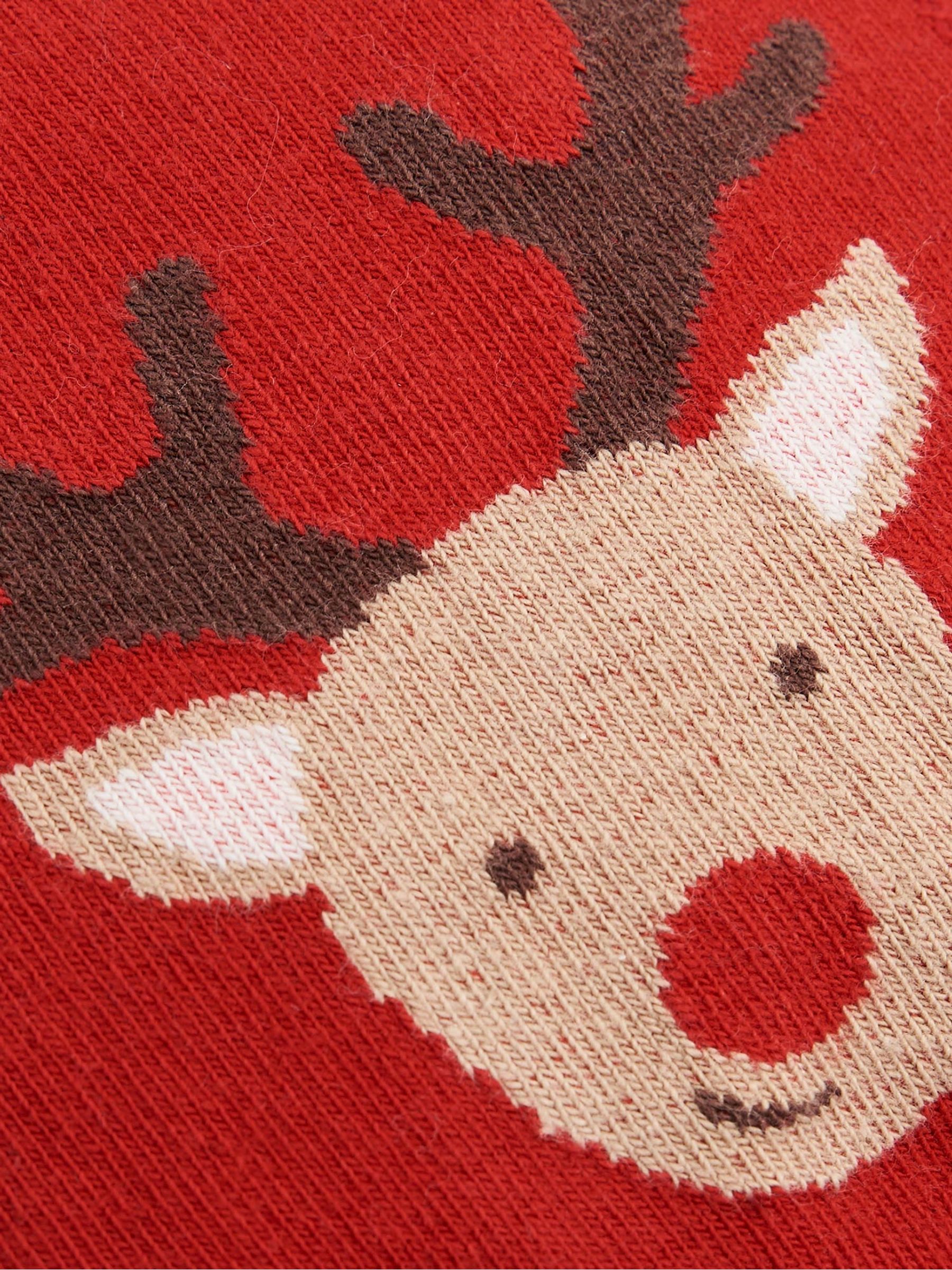 Red Christmas Cotton Blend Stripe Baby Leggings - Image 5 of 5