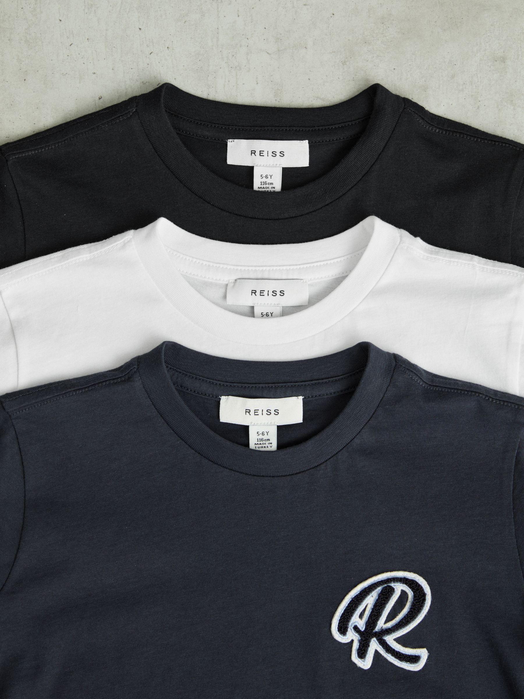 Junior 3 Pack of Logo Crew Neck T-Shirts in Multi - Image 5 of 8