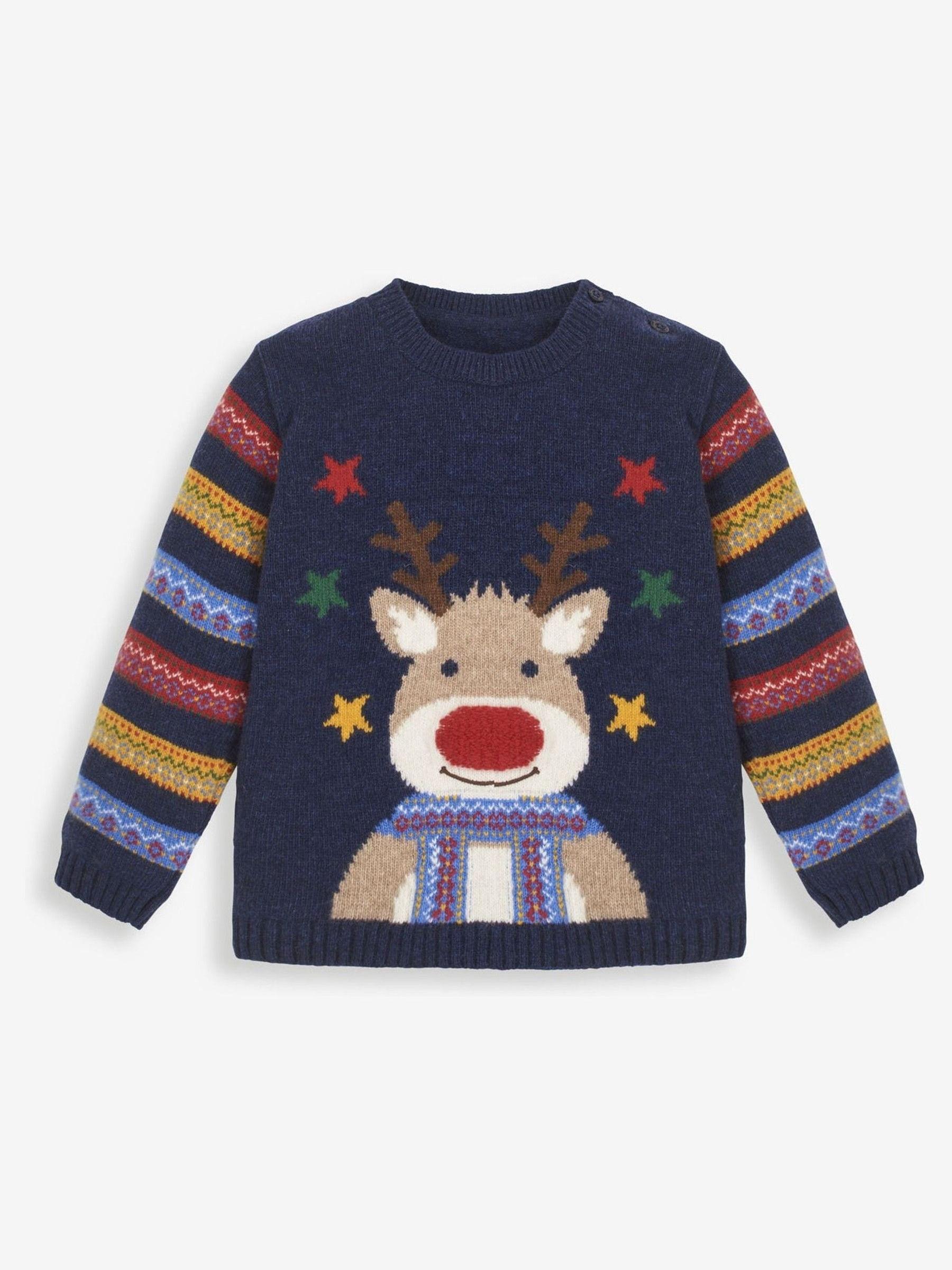 Reindeer Jumper in Navy - Image 1 of 6