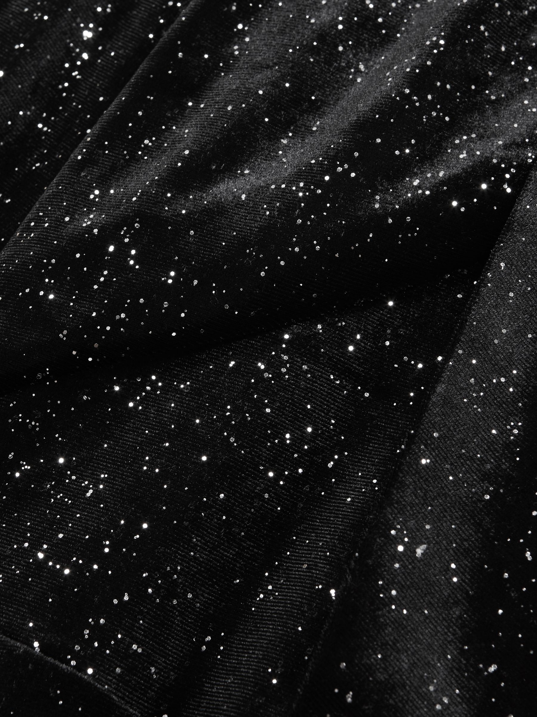 Senior Velour Sparkly Flared Dress in Black - Image 5 of 5