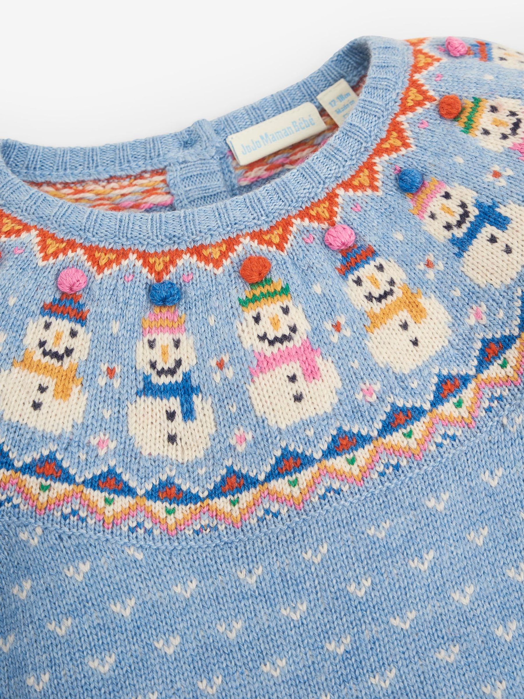 Blue Snowman Fairisle Pattern Knitted Dress - Image 4 of 4
