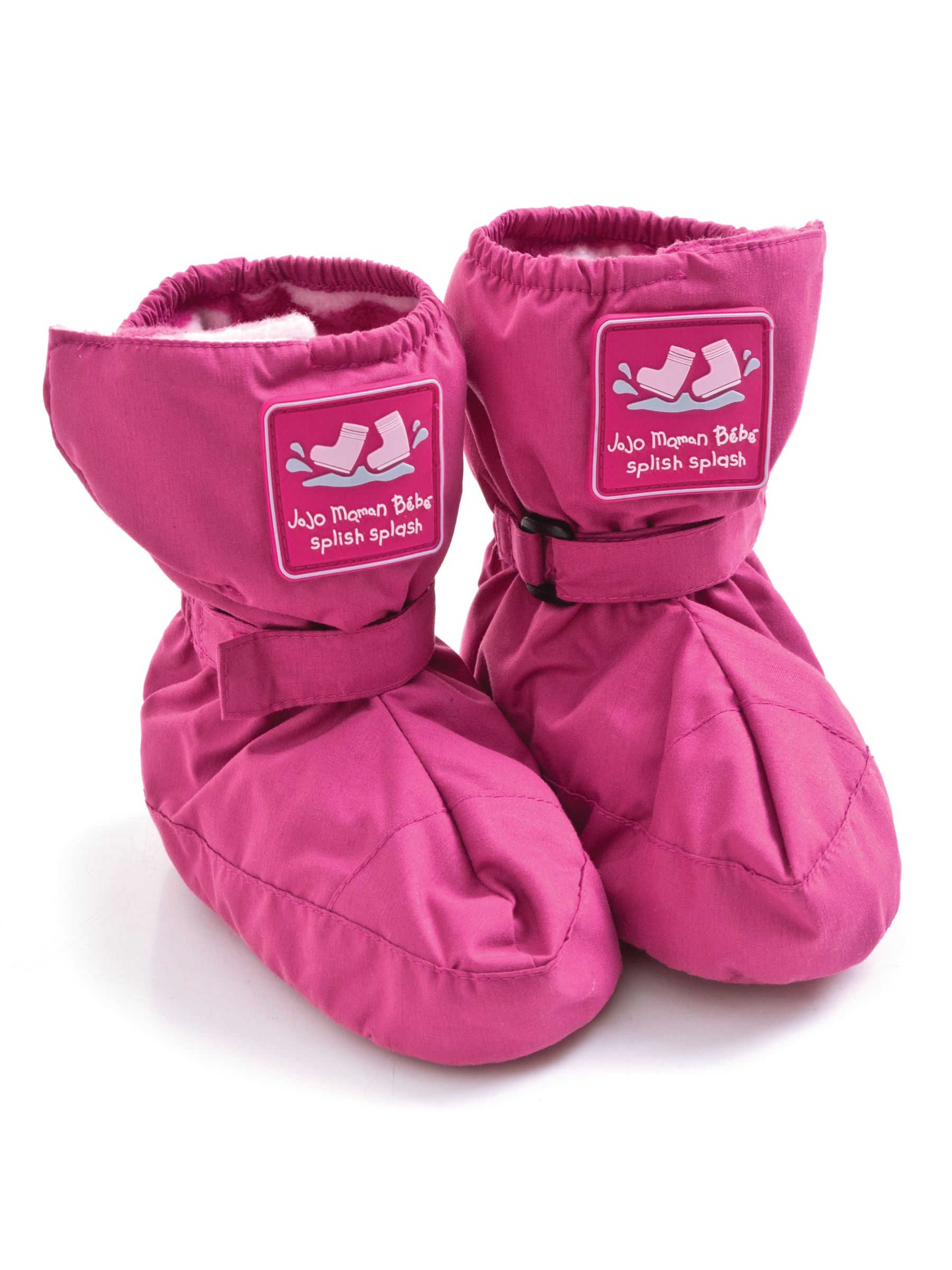 Fuschia Pink Waterproof Fleece Lined Baby Booties - Image 1 of 1