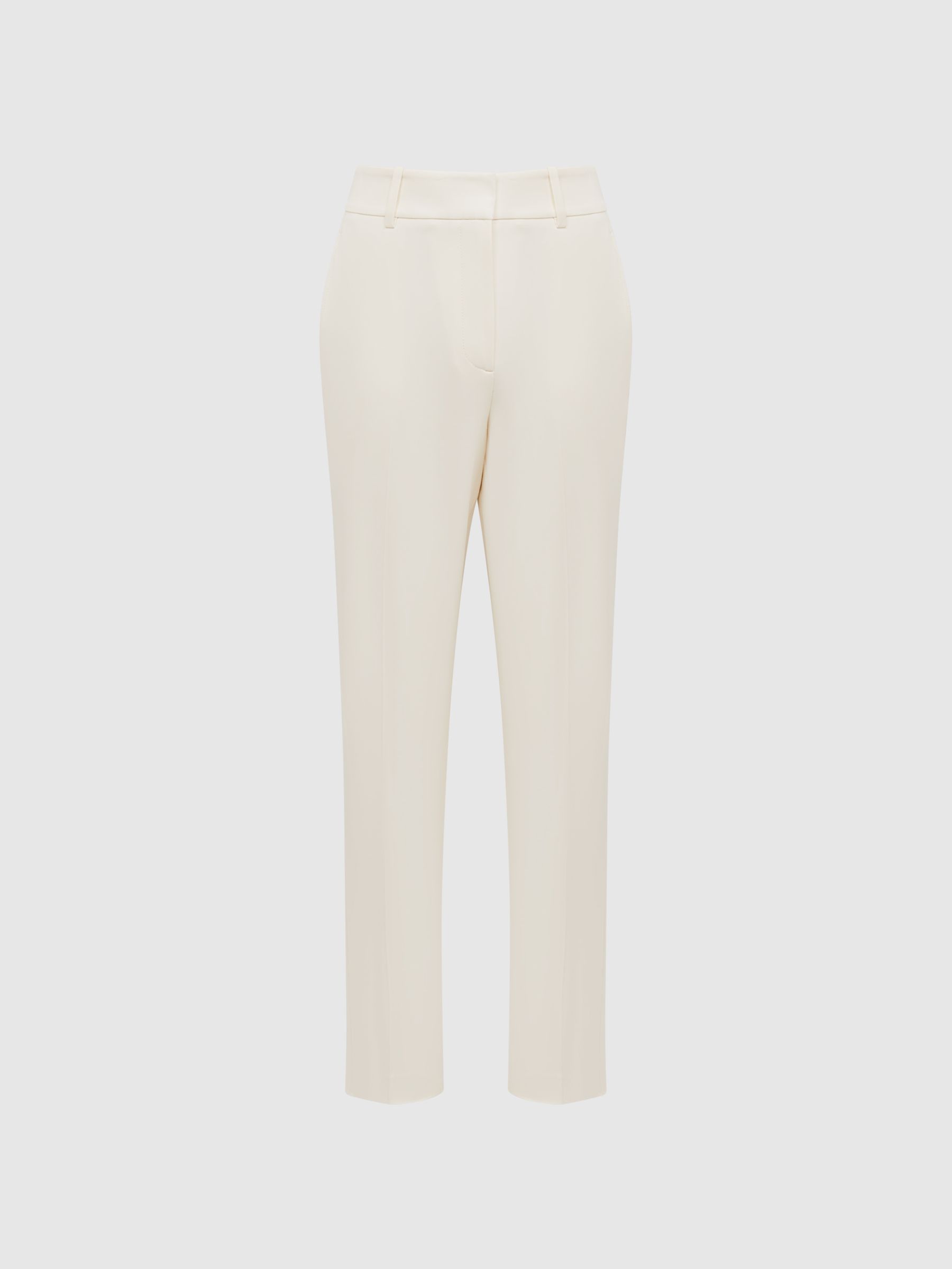 Petite Slim Fit High Rise Trousers in Cream - Image 2 of 6