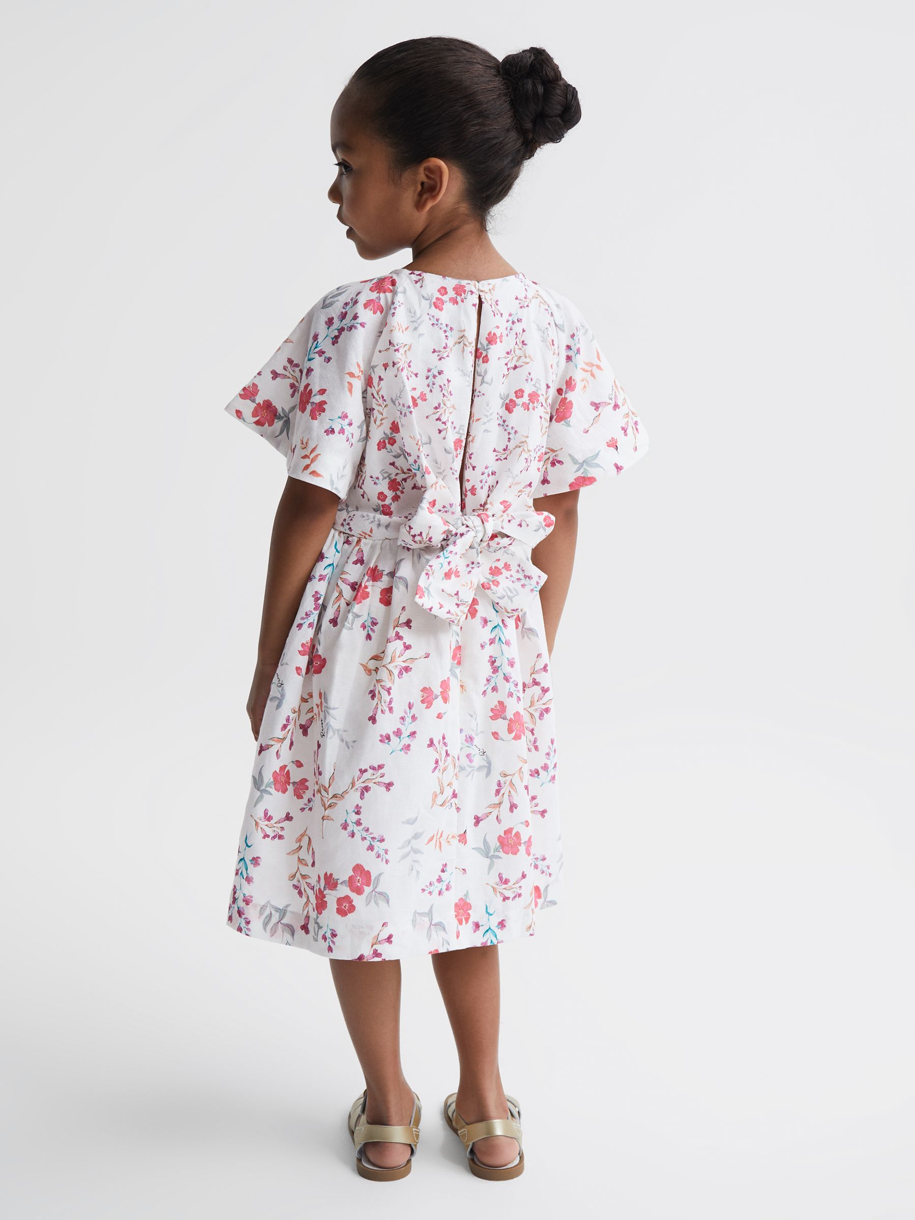 4-9 yrs Print Midi Dress in Multi - Image 5 of 7