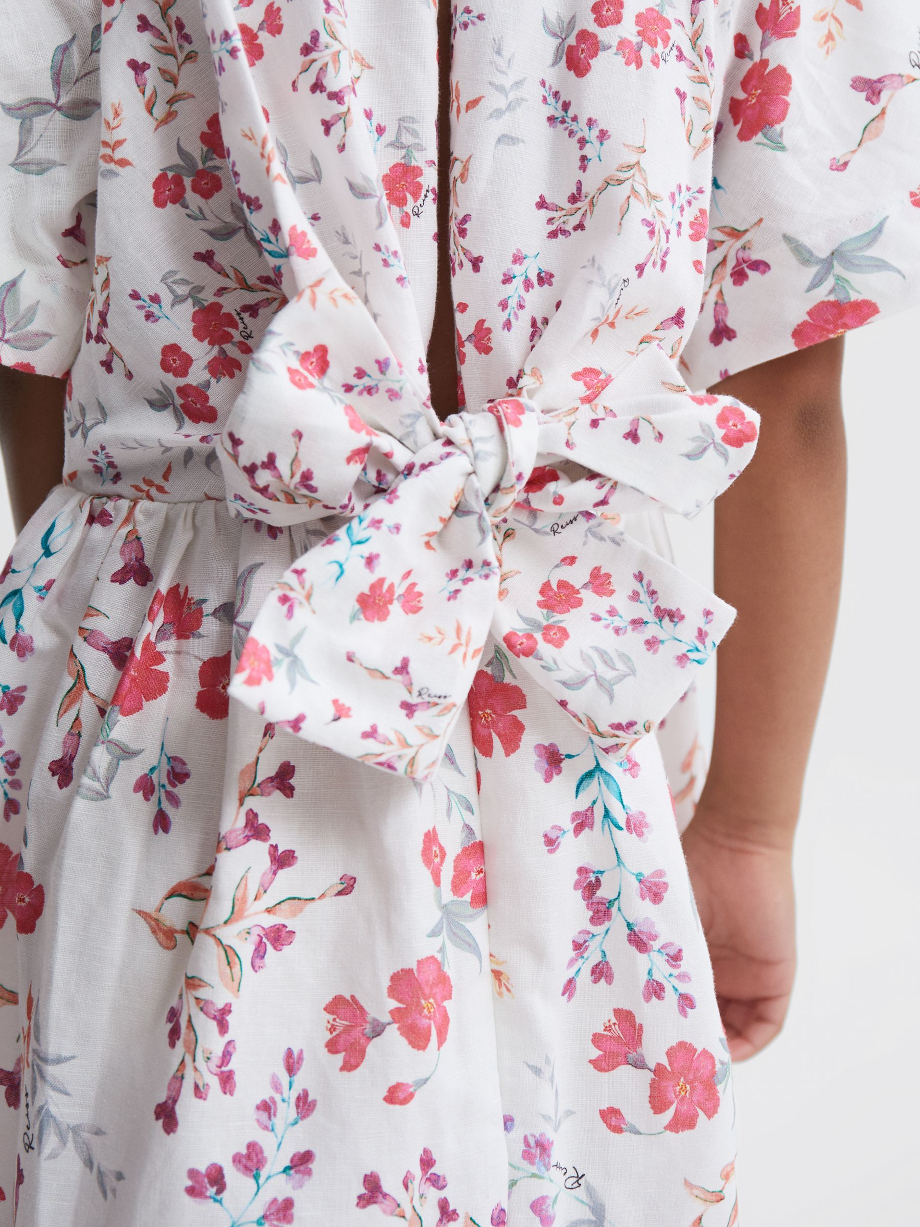 4-9 yrs Print Midi Dress in Multi - Image 6 of 7