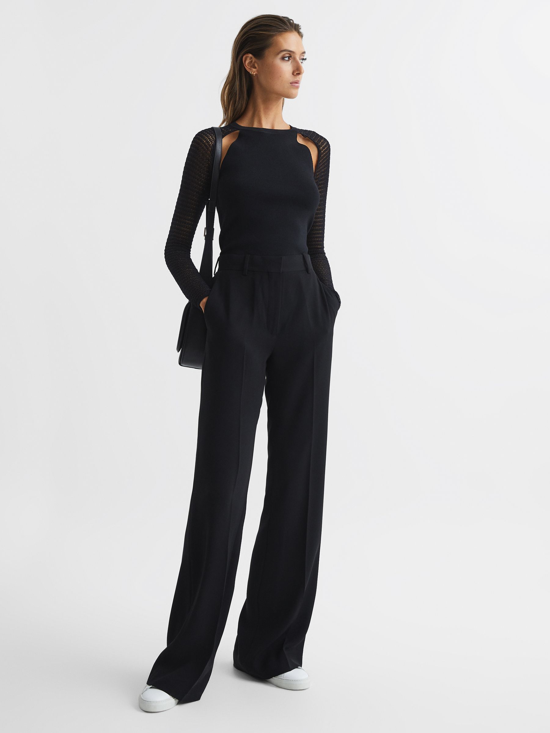 Sheer Twist Front Jumper in Black - Image 3 of 7
