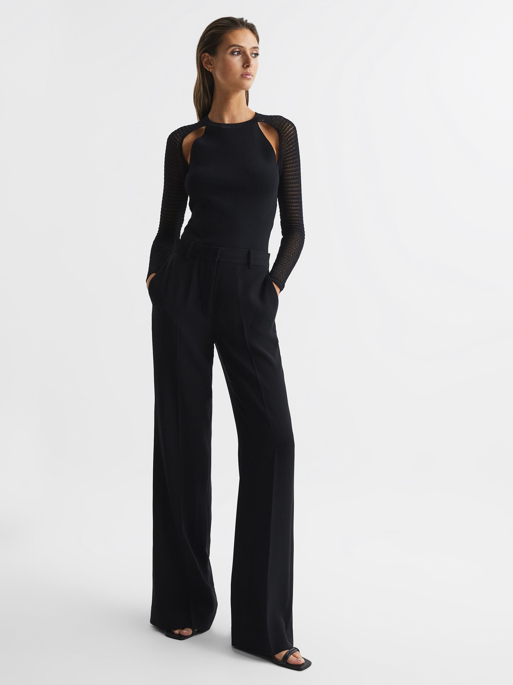 Sheer Twist Front Jumper in Black - Image 7 of 7