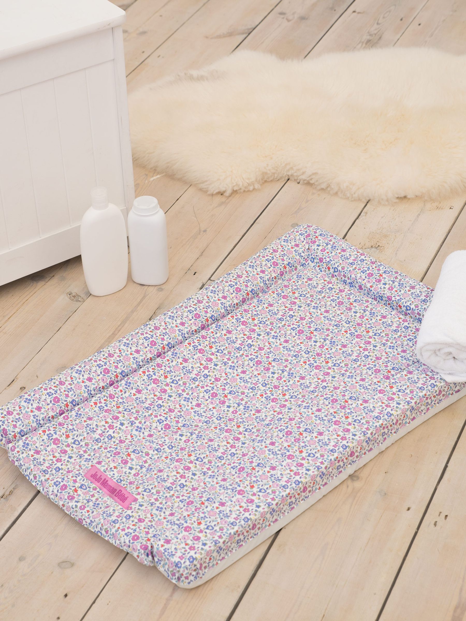 Pink Ditsy Floral Baby Changing Mat - Image 2 of 2