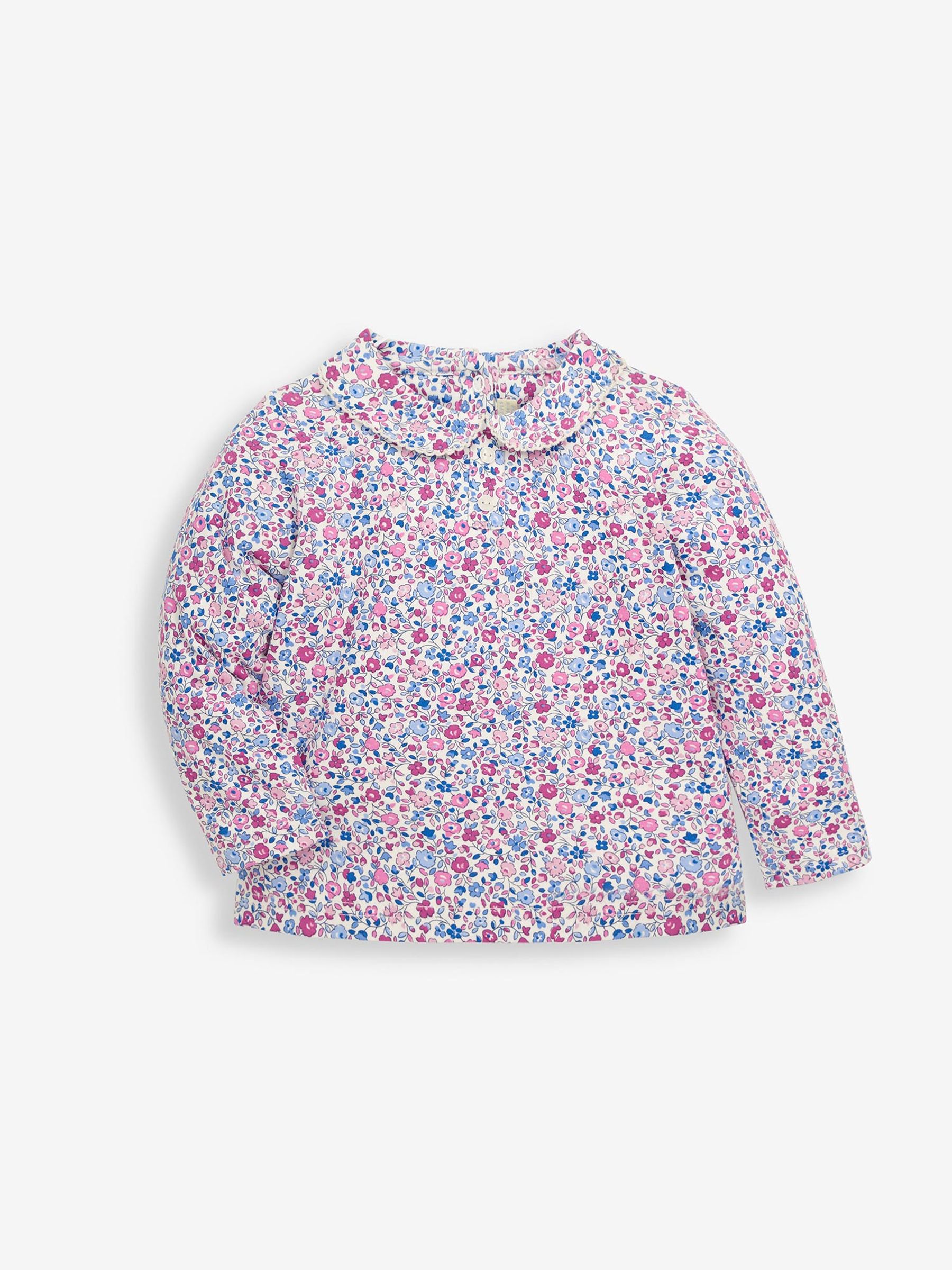 Periwinkle Ditsy Peter Pan Top - Image 1 of 2