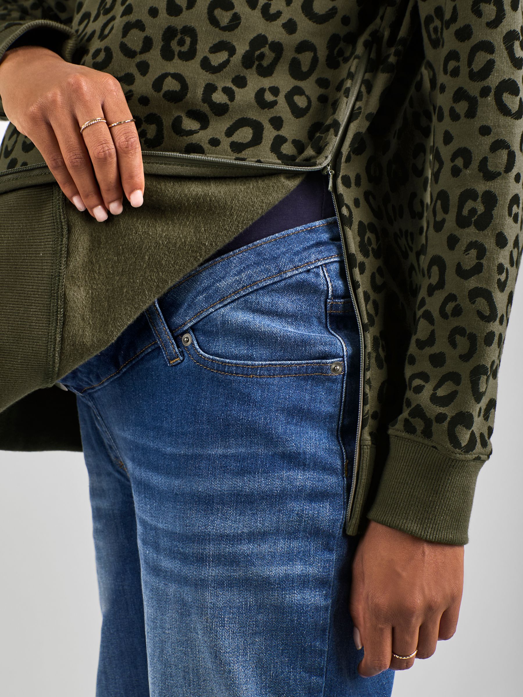 Khaki Animal Print Maternity & Nursing Sweatshirt - Image 4 of 4