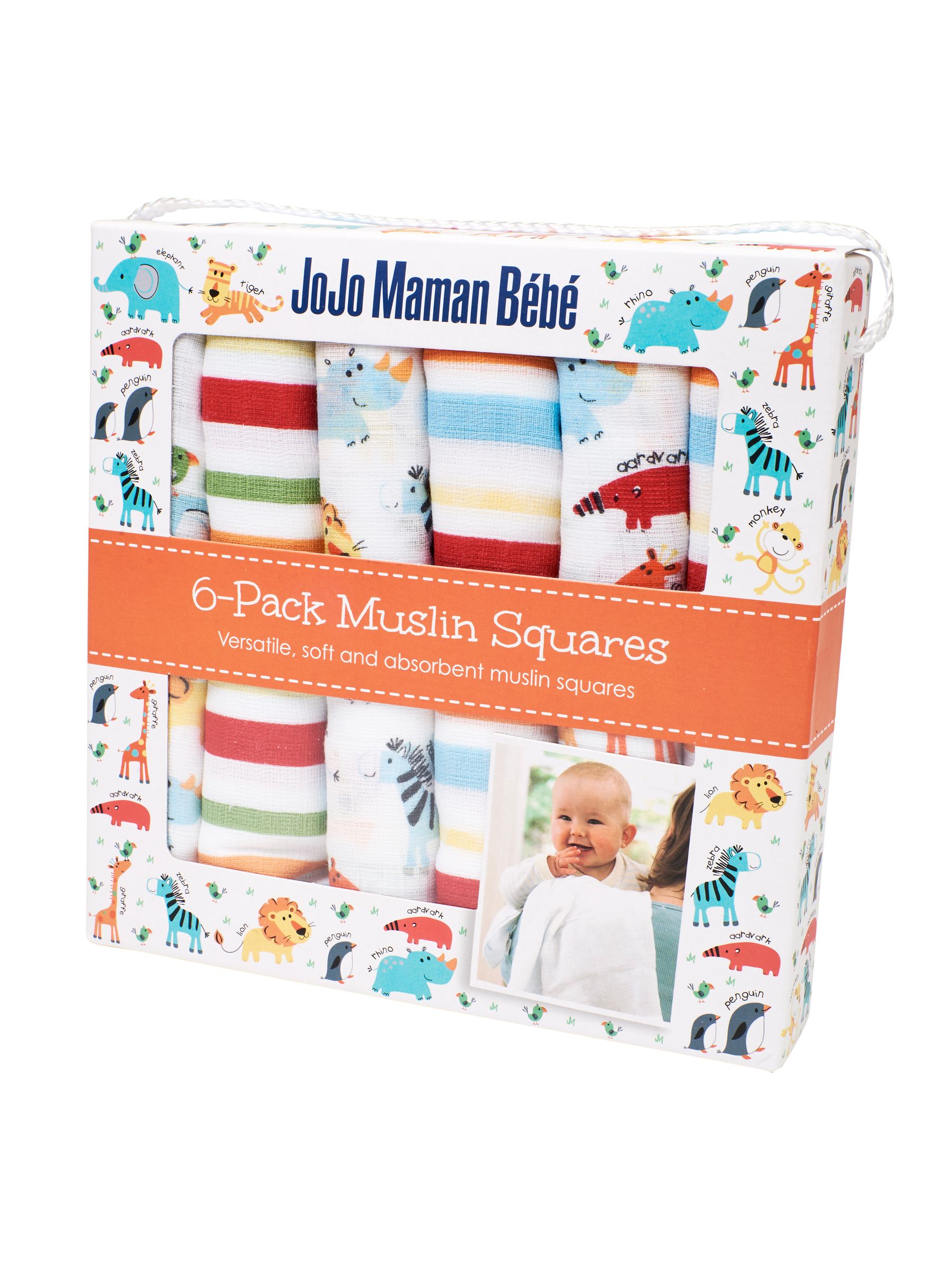 6-Pack Jungle Muslins in White - Image 2 of 3