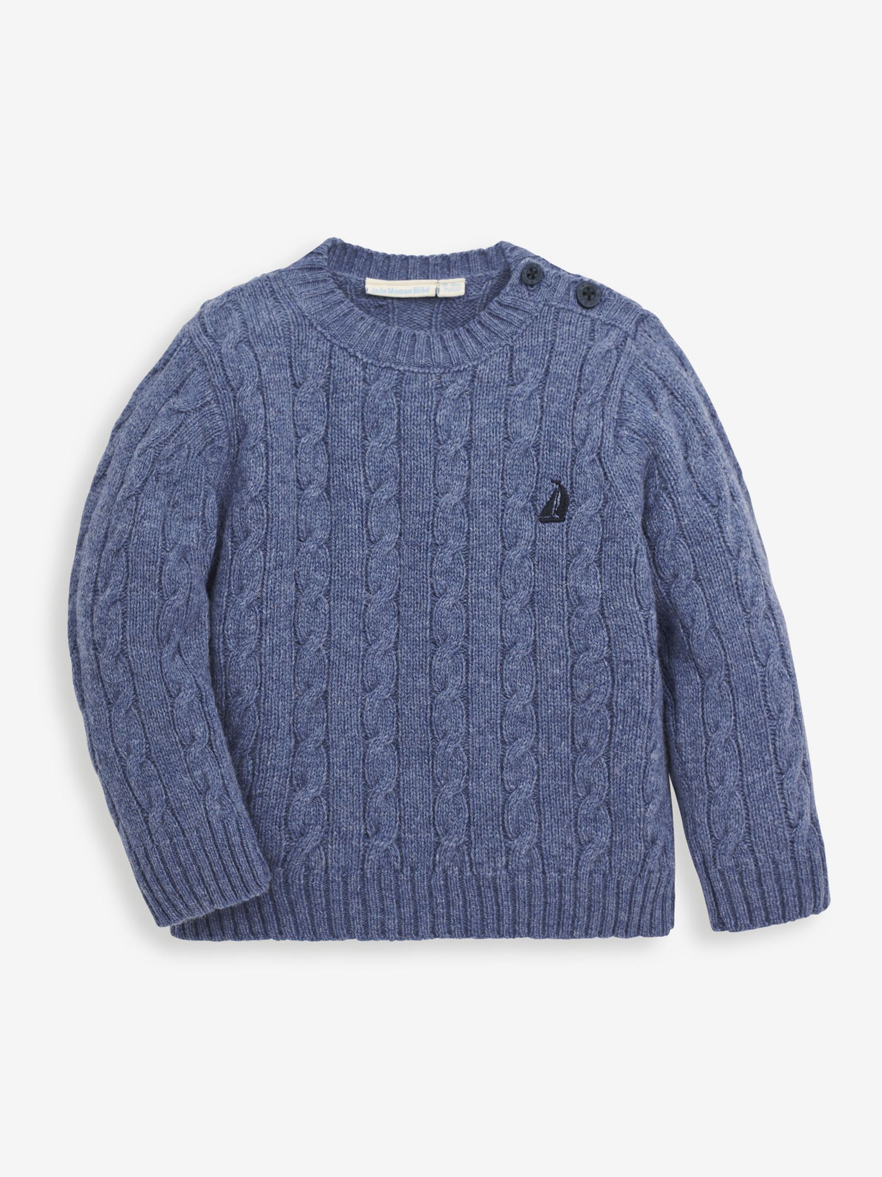 Denim Blue Classic Cable Jumper - Image 1 of 2