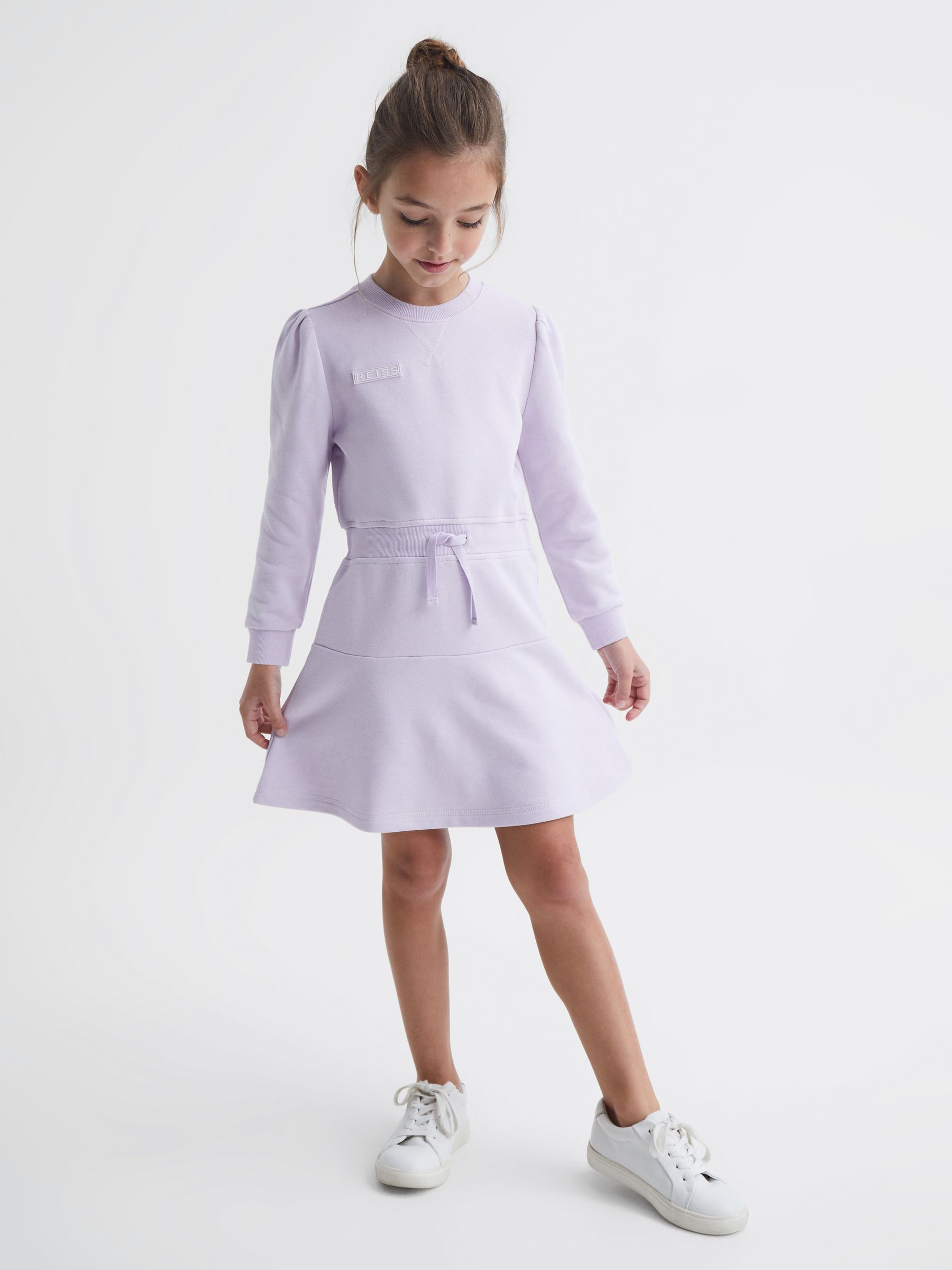 9-12 yrs Relaxed Jersey Dress in Lilac - Image 3 of 7