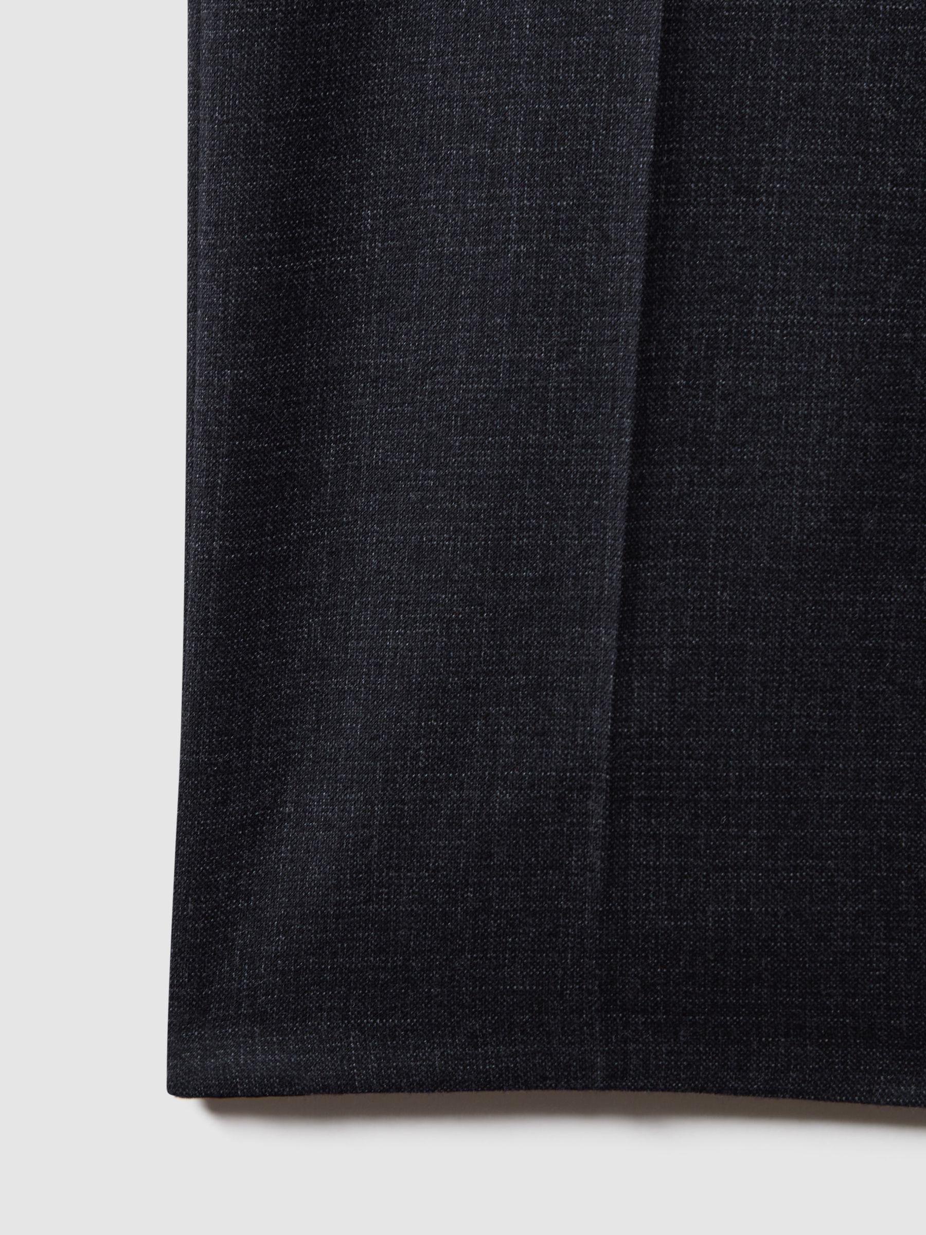 Slim Fit Wool Textured Trousers in Navy - Image 6 of 7