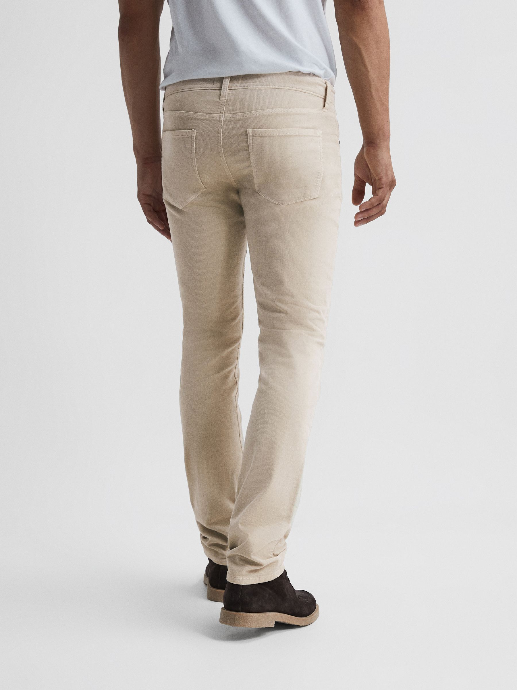 PAIGE Micro-Corduroy Slim Fit Jeans in Ivory Cream - Image 5 of 7