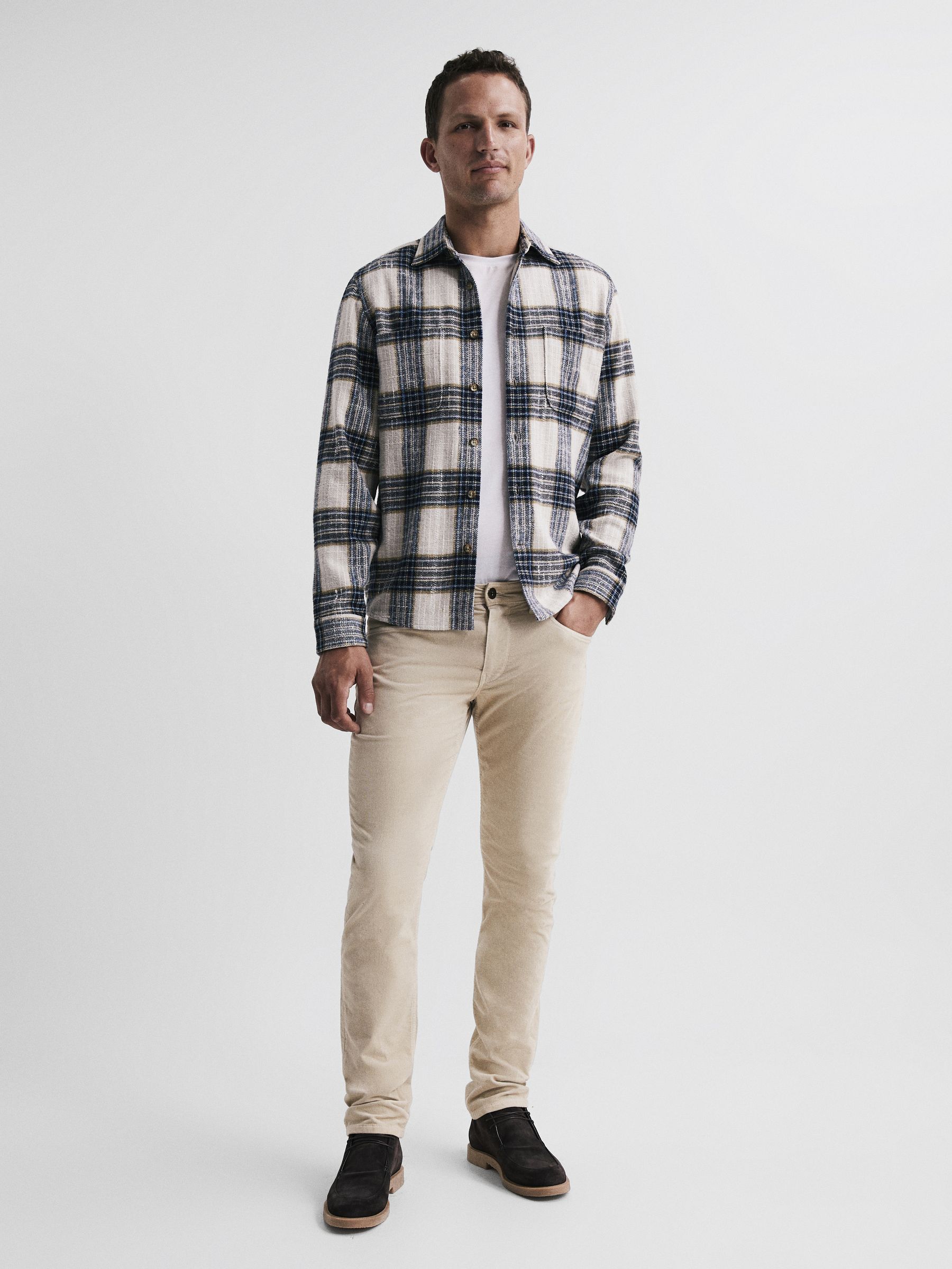 PAIGE Micro-Corduroy Slim Fit Jeans in Ivory Cream - Image 7 of 7