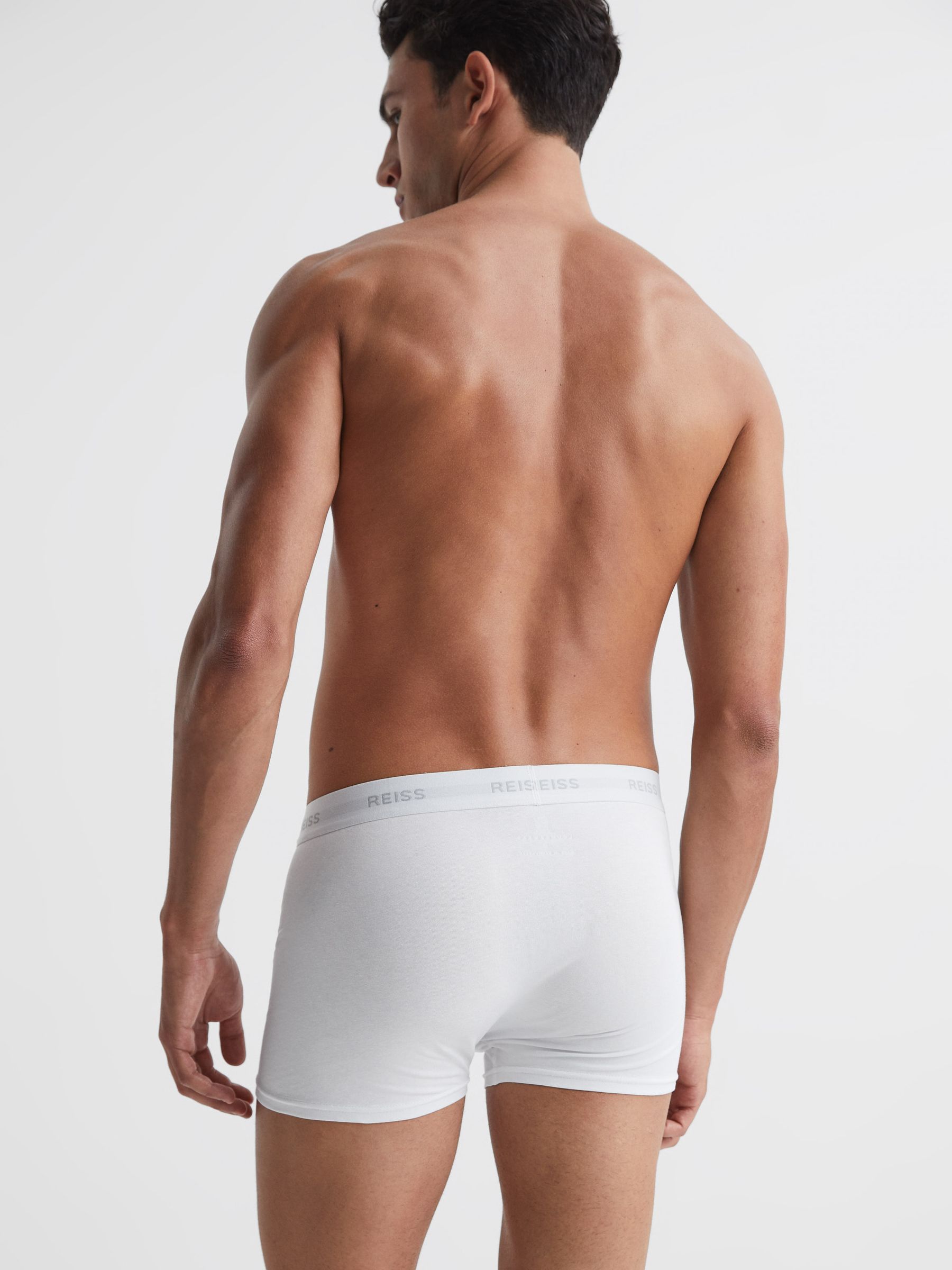 Three Pack Cotton Boxers in White - Image 5 of 6