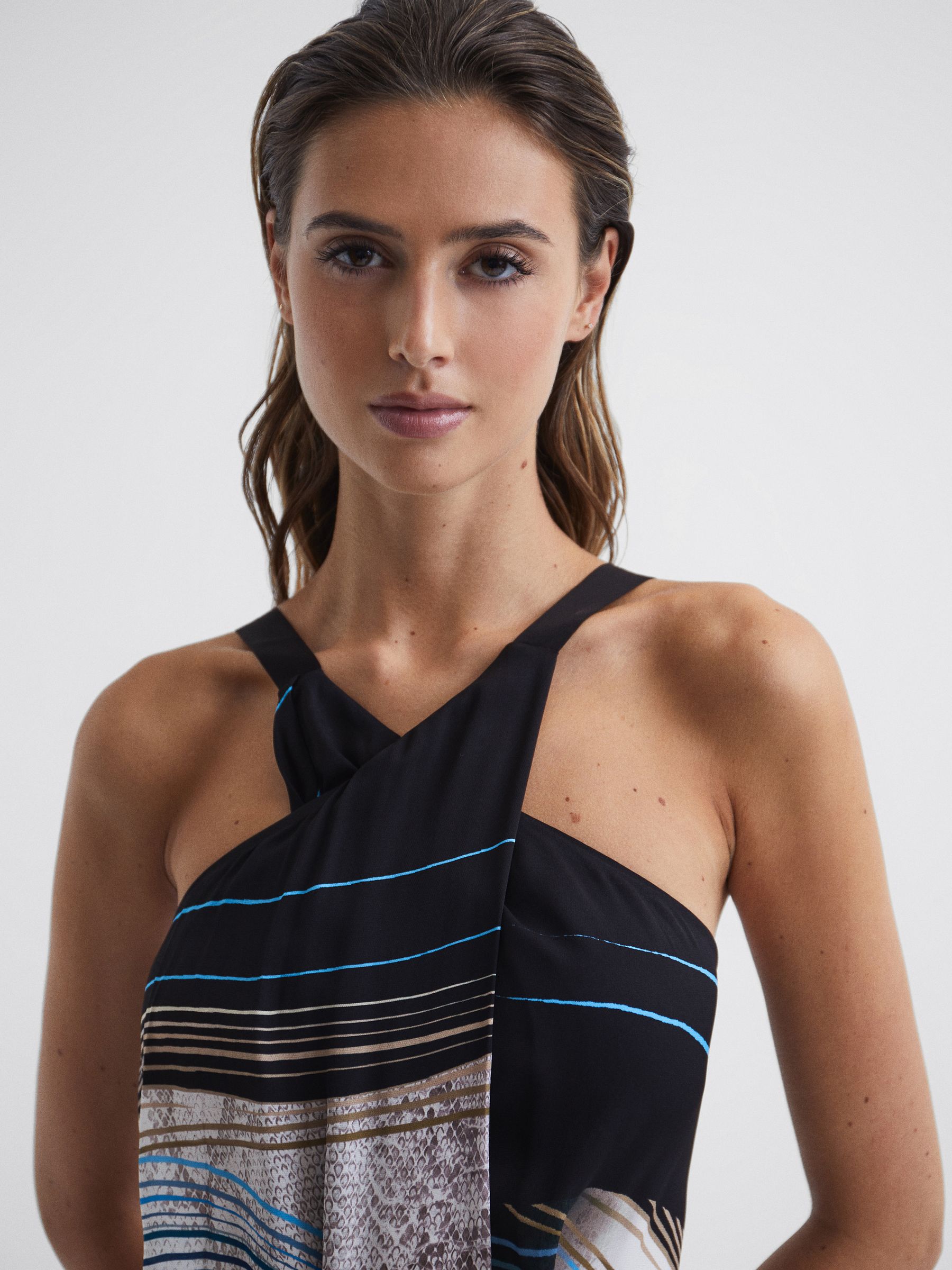 Jewel Print Maxi Dress in Navy - Image 5 of 8