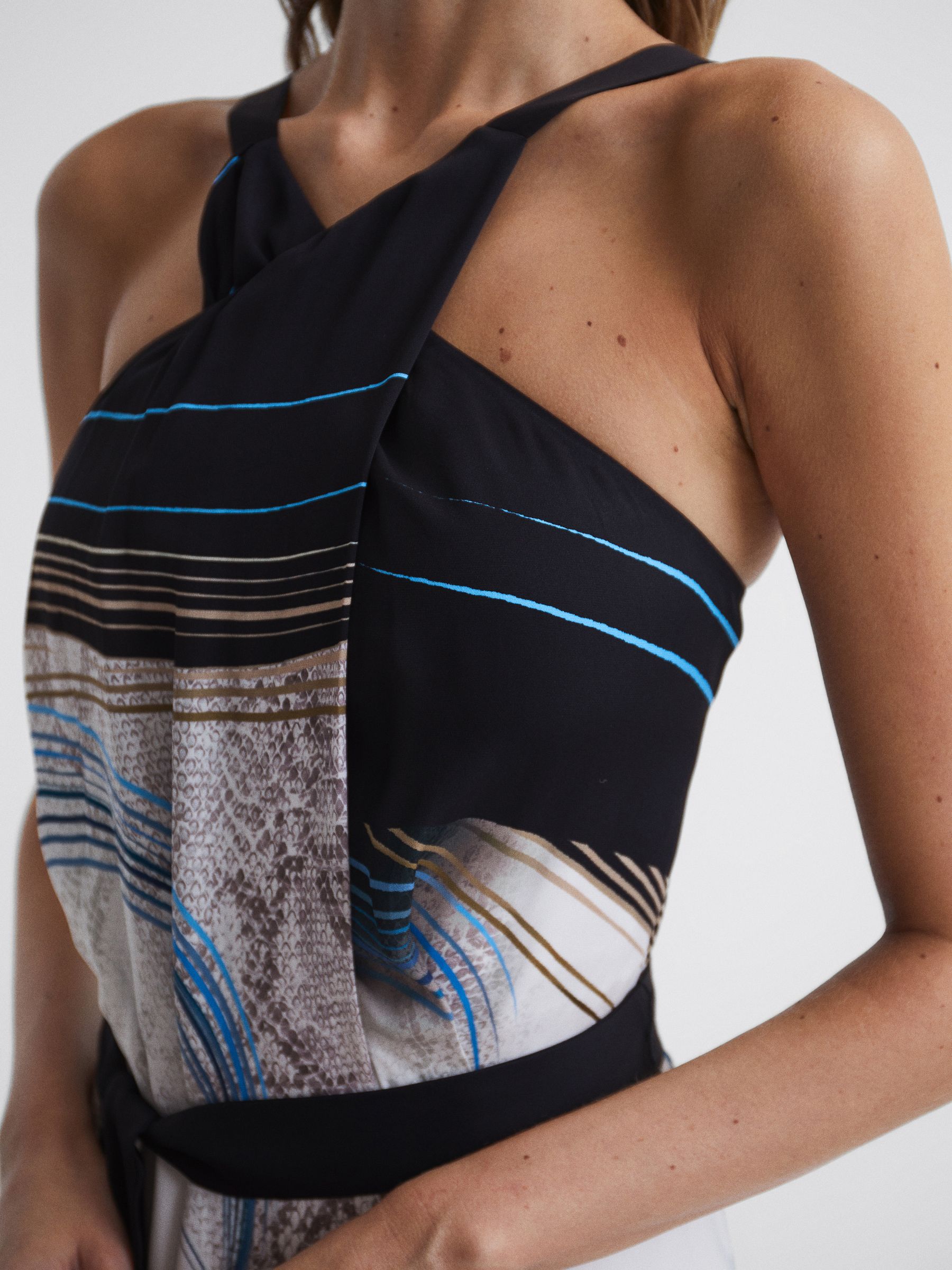Jewel Print Maxi Dress in Navy - Image 7 of 8
