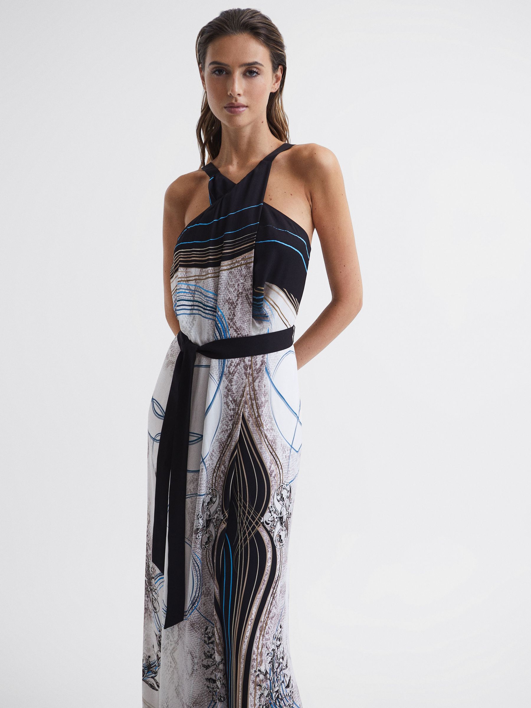 Jewel Print Maxi Dress in Navy - image 4