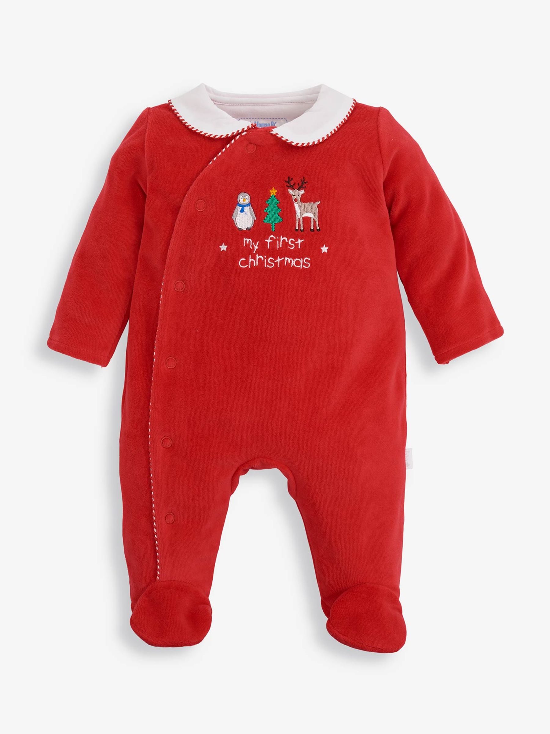 Red My First Christmas Baby Sleepsuit - Image 2 of 4