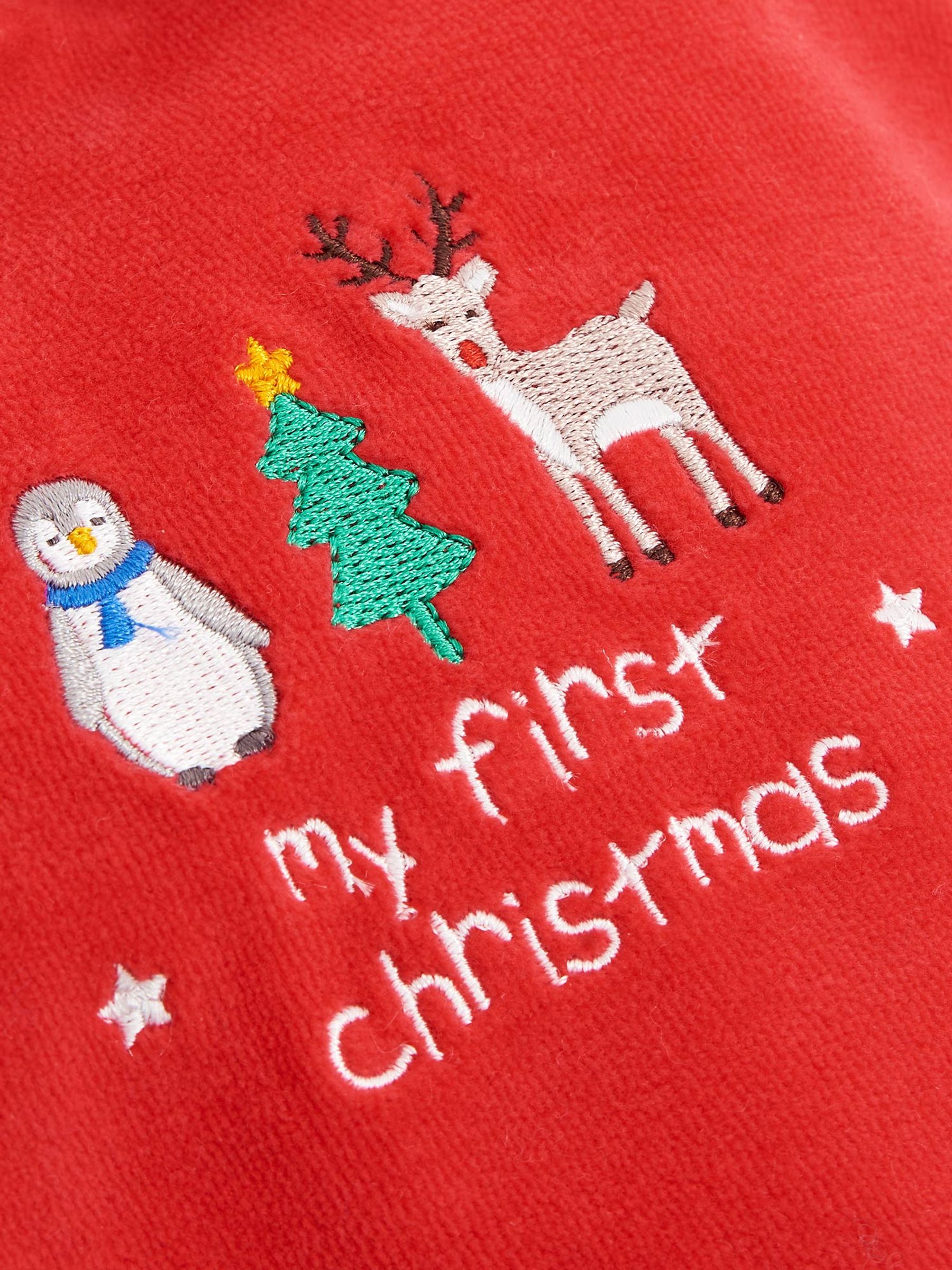 Red My First Christmas Baby Sleepsuit - Image 4 of 4