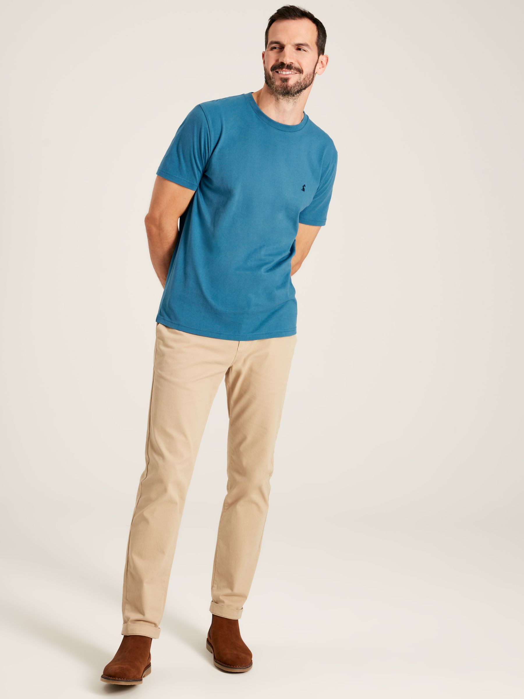 Denton Blue Plain Jersey T-Shirt - Image 3 of 5